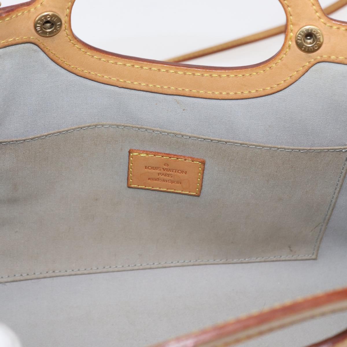 LOUIS VUITTON Monogram Vernis Roxbury Drive Hand Bag Perle M91374 LV Auth 156779