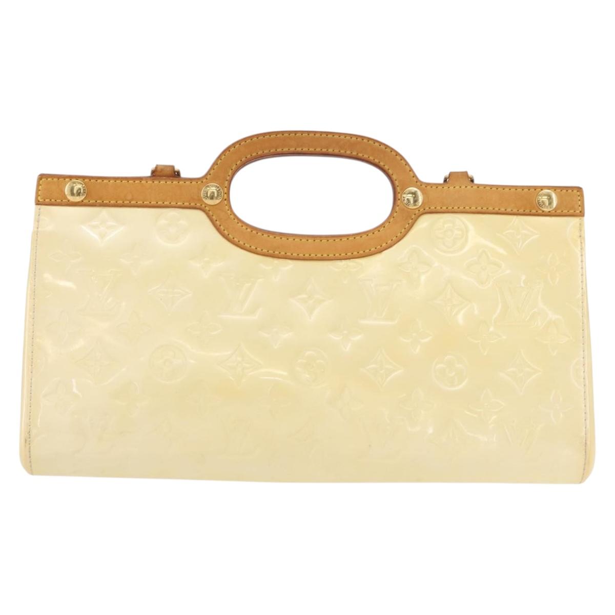 LOUIS VUITTON Monogram Vernis Roxbury Drive Hand Bag Perle M91374 LV Auth 156779