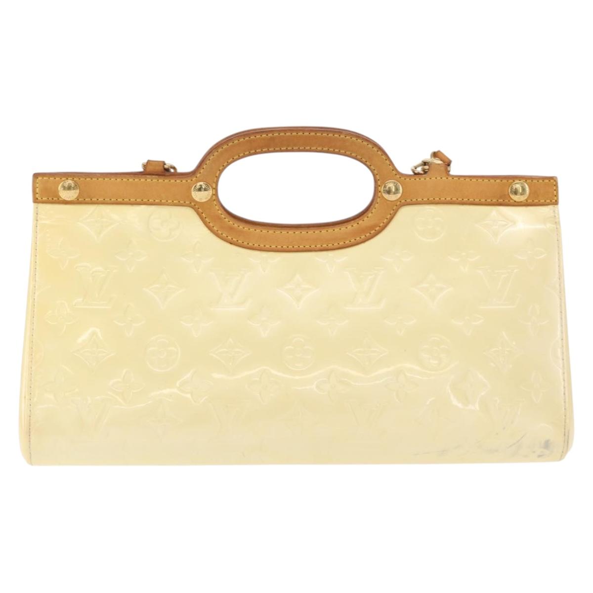 LOUIS VUITTON Monogram Vernis Roxbury Drive Hand Bag Perle M91374 LV Auth 156779