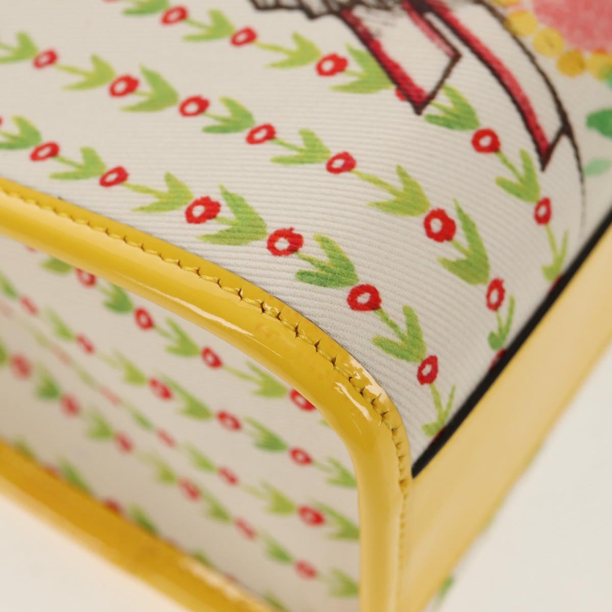 GUCCI Tote Bag Canvas Yellow Silver 605614 Auth 156781M