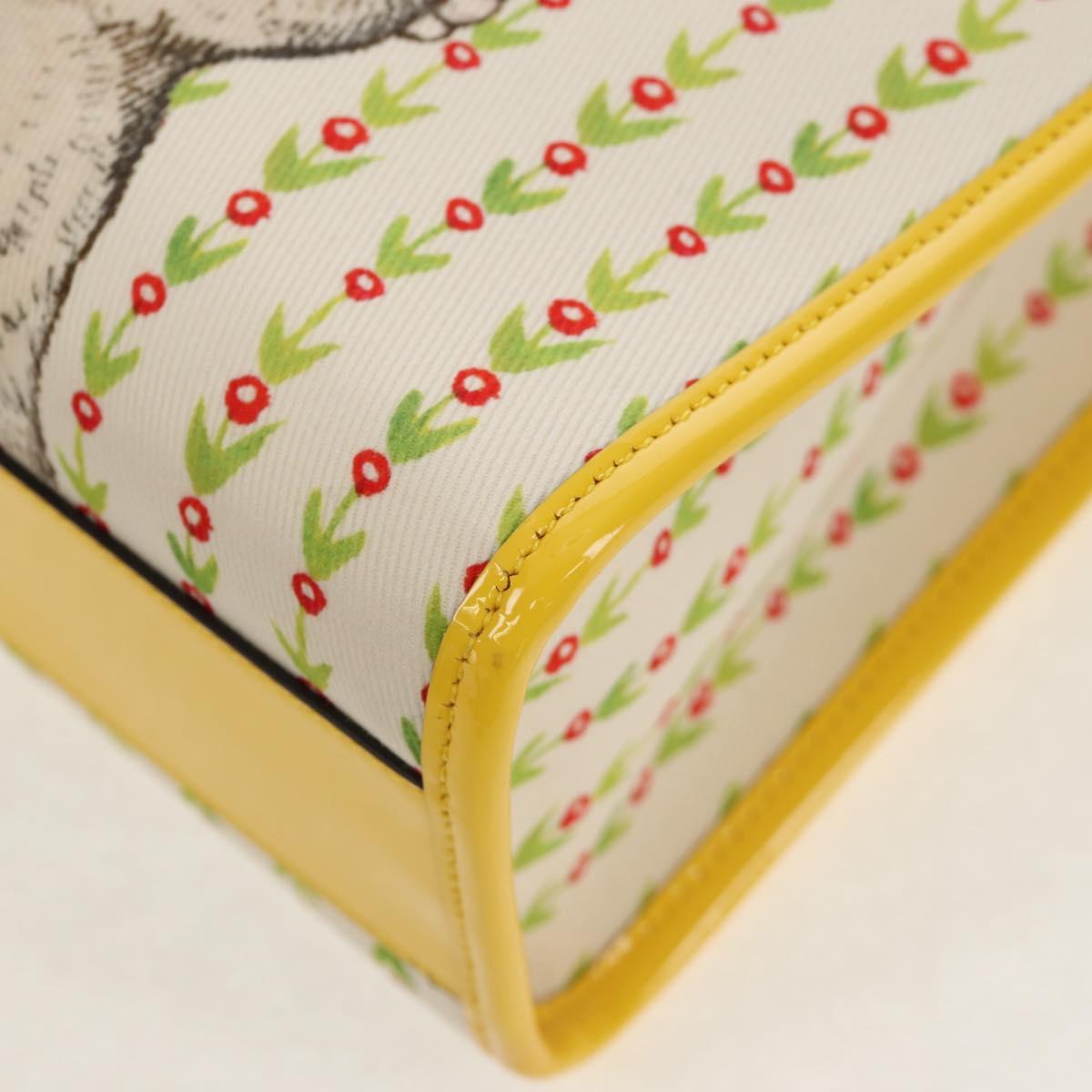 GUCCI Tote Bag Canvas Yellow Silver 605614 Auth 156781M