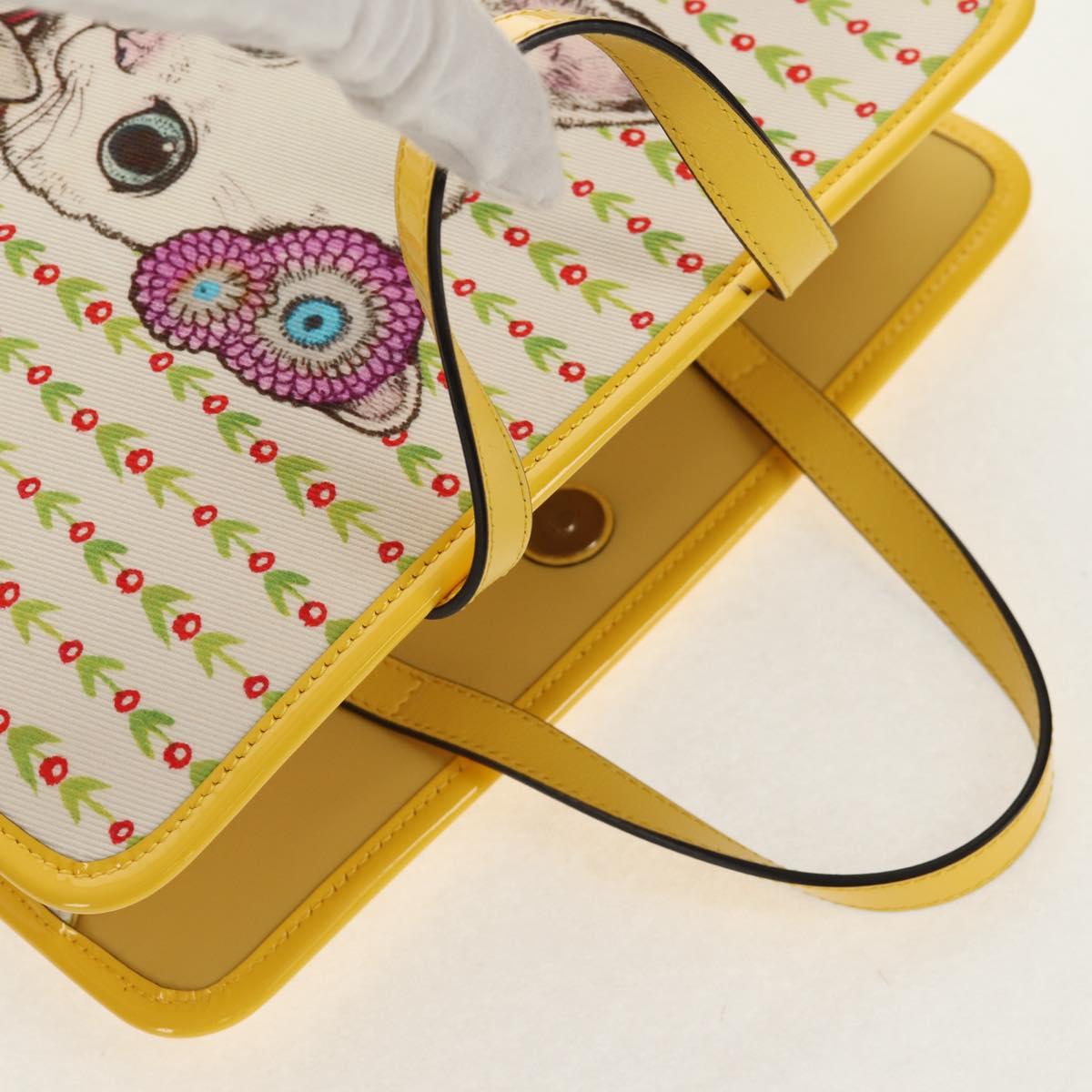 GUCCI Tote Bag Canvas Yellow Silver 605614 Auth 156781M