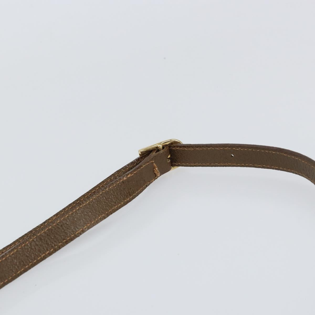 GUCCI GG Plus Supreme Shoulder Bag PVC Leather Beige Gold Auth 156789