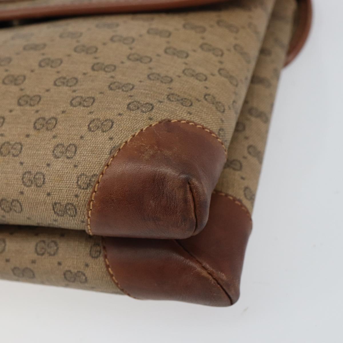 GUCCI Micro GG Supreme Shoulder Bag PVC Beige Gold 007 92 5548 Auth 156790