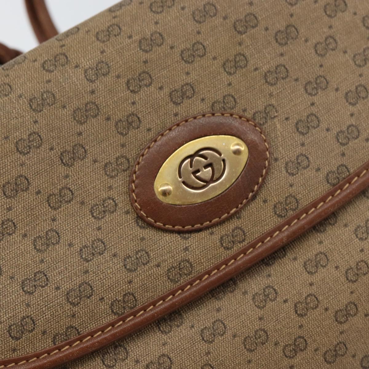 GUCCI Micro GG Supreme Shoulder Bag PVC Beige Gold 007 92 5548 Auth 156790