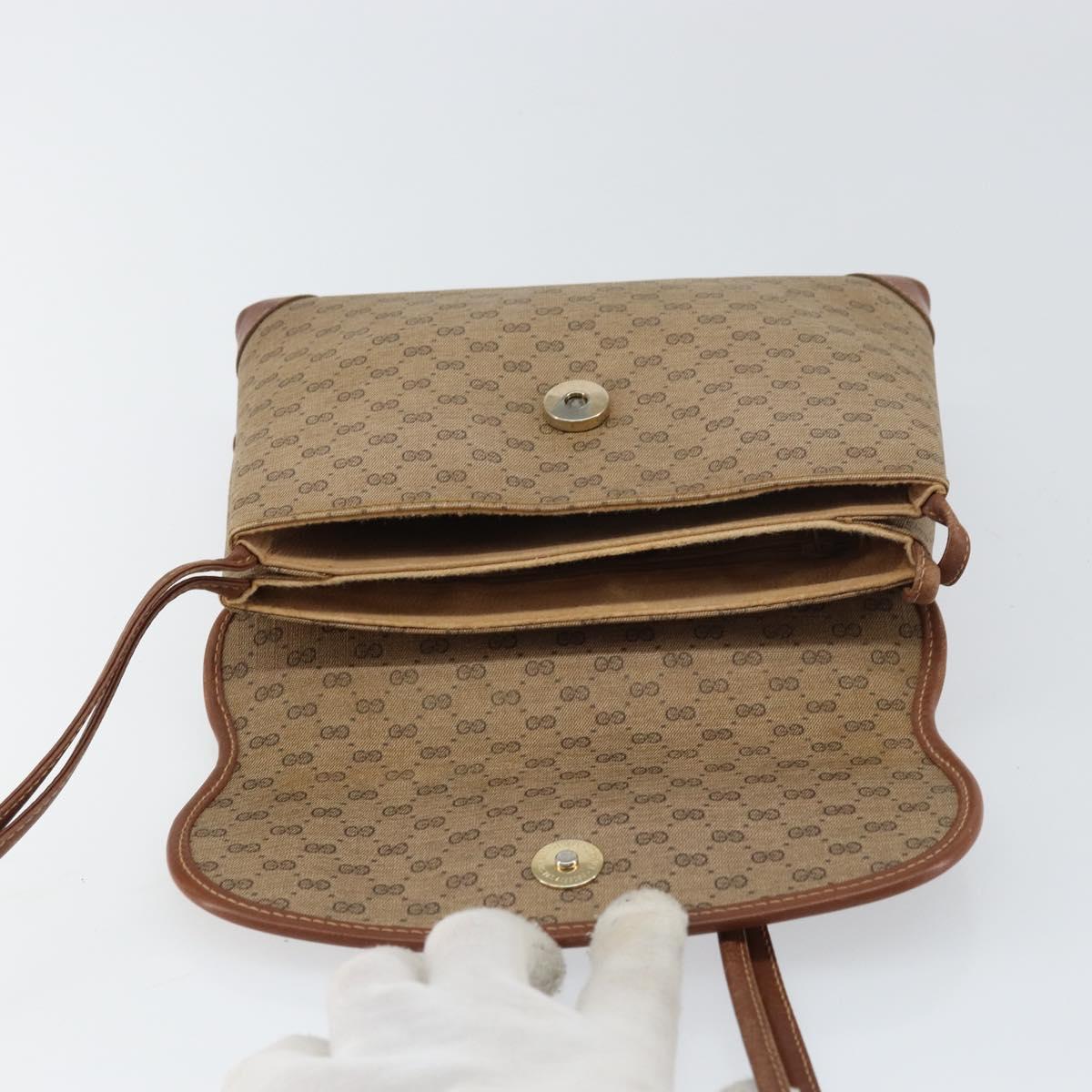 GUCCI Micro GG Supreme Shoulder Bag PVC Beige Gold 007 92 5548 Auth 156790