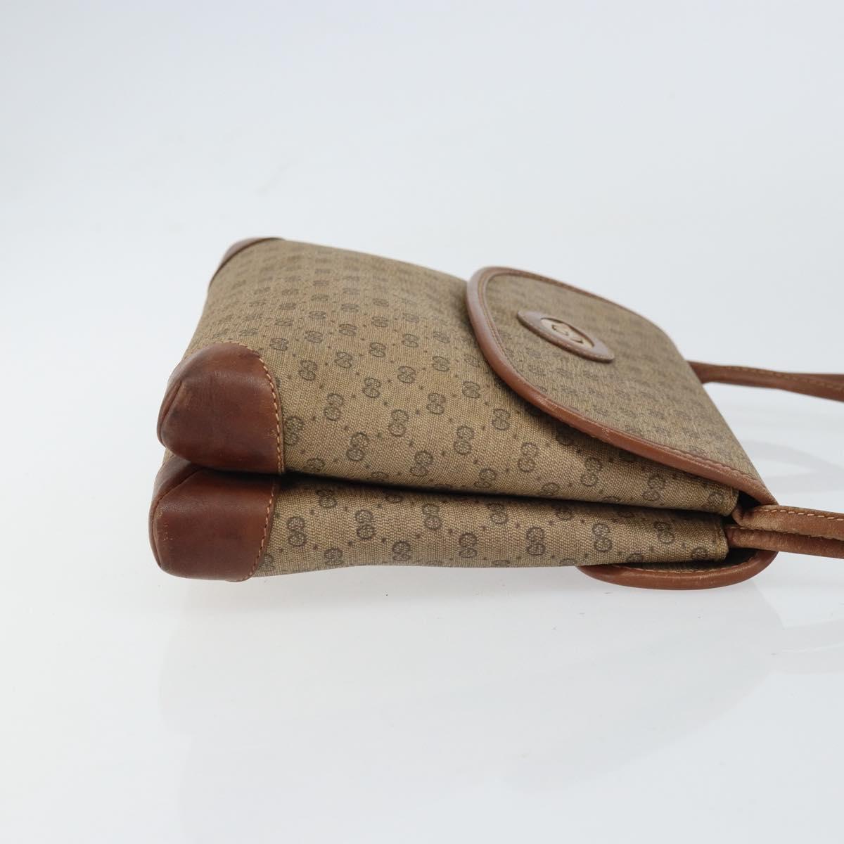 GUCCI Micro GG Supreme Shoulder Bag PVC Beige Gold 007 92 5548 Auth 156790