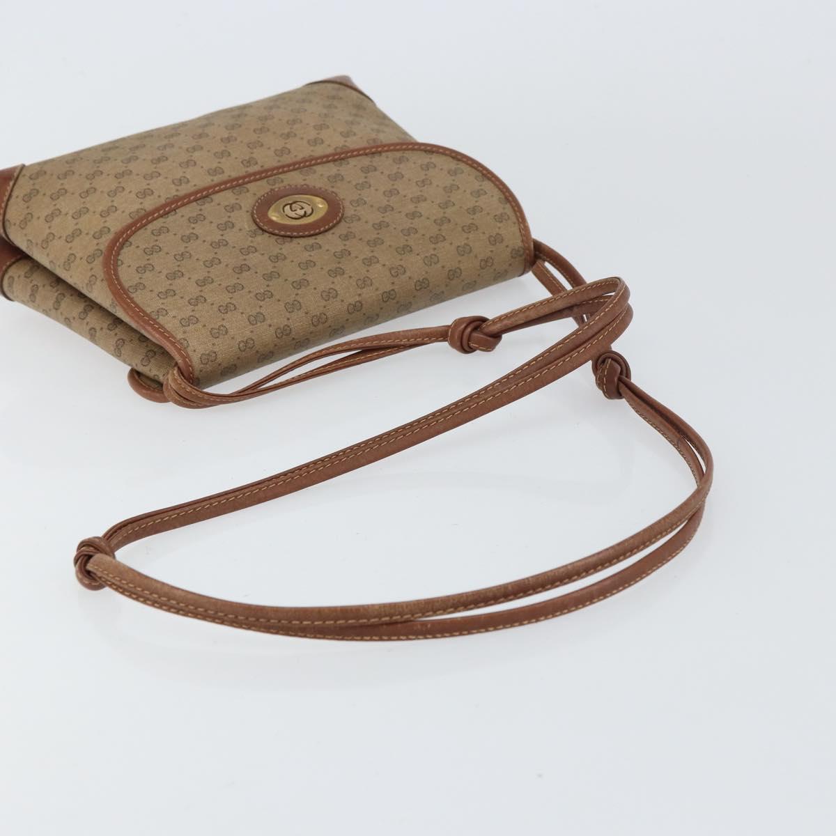 GUCCI Micro GG Supreme Shoulder Bag PVC Beige Gold 007 92 5548 Auth 156790