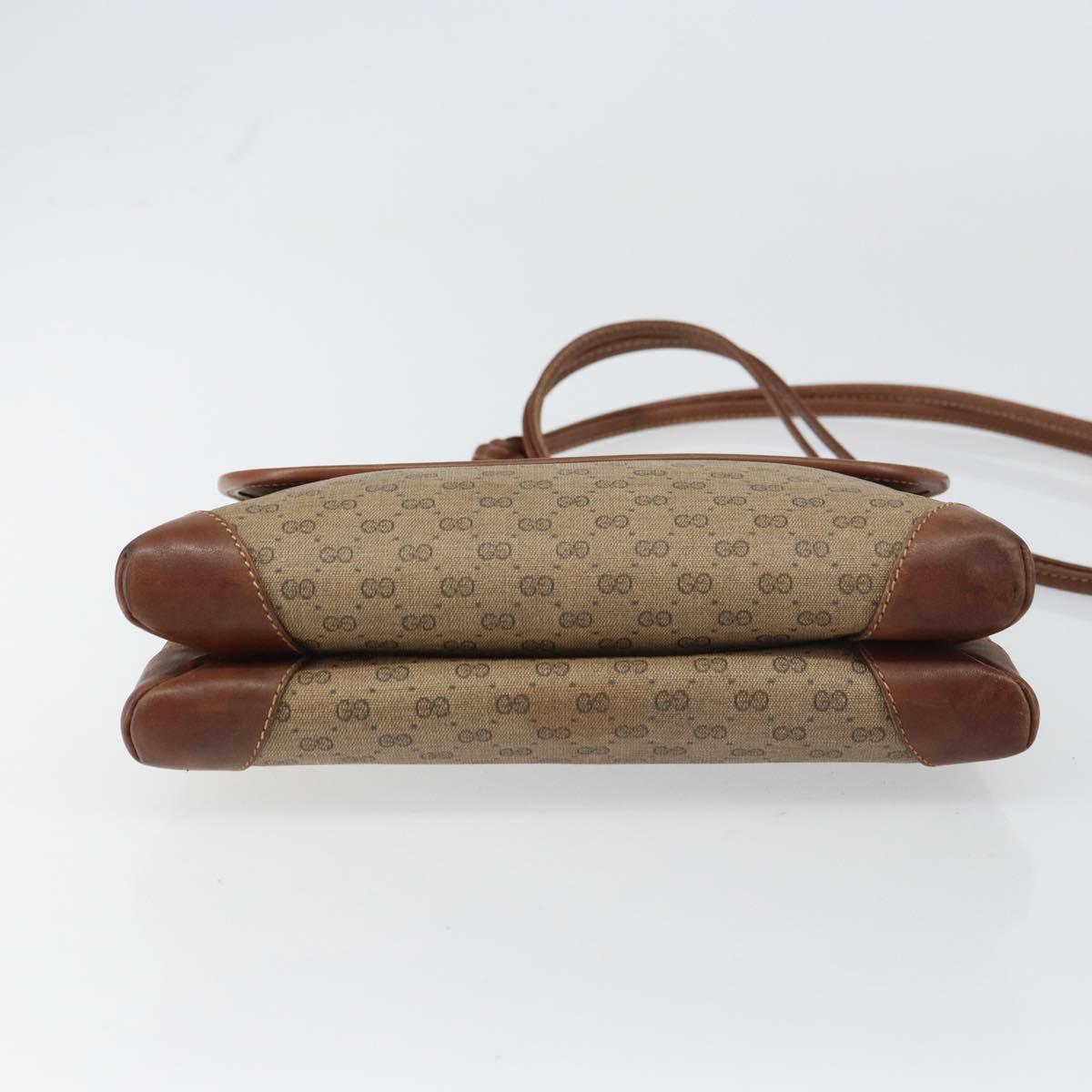 GUCCI Micro GG Supreme Shoulder Bag PVC Beige Gold 007 92 5548 Auth 156790