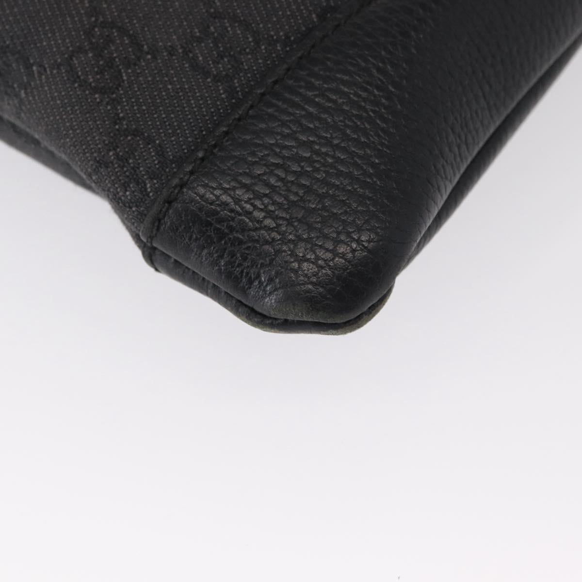 GUCCI GG Canvas Shoulder Bag Black Silver 374414 Auth 156793