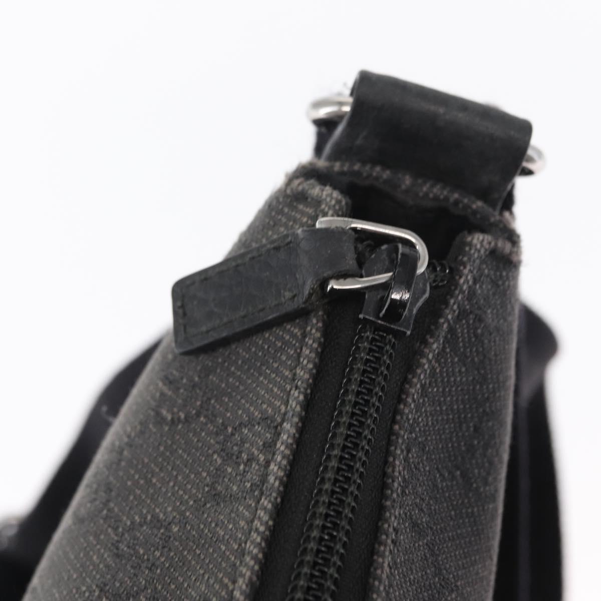 GUCCI GG Canvas Shoulder Bag Black Silver 374414 Auth 156793