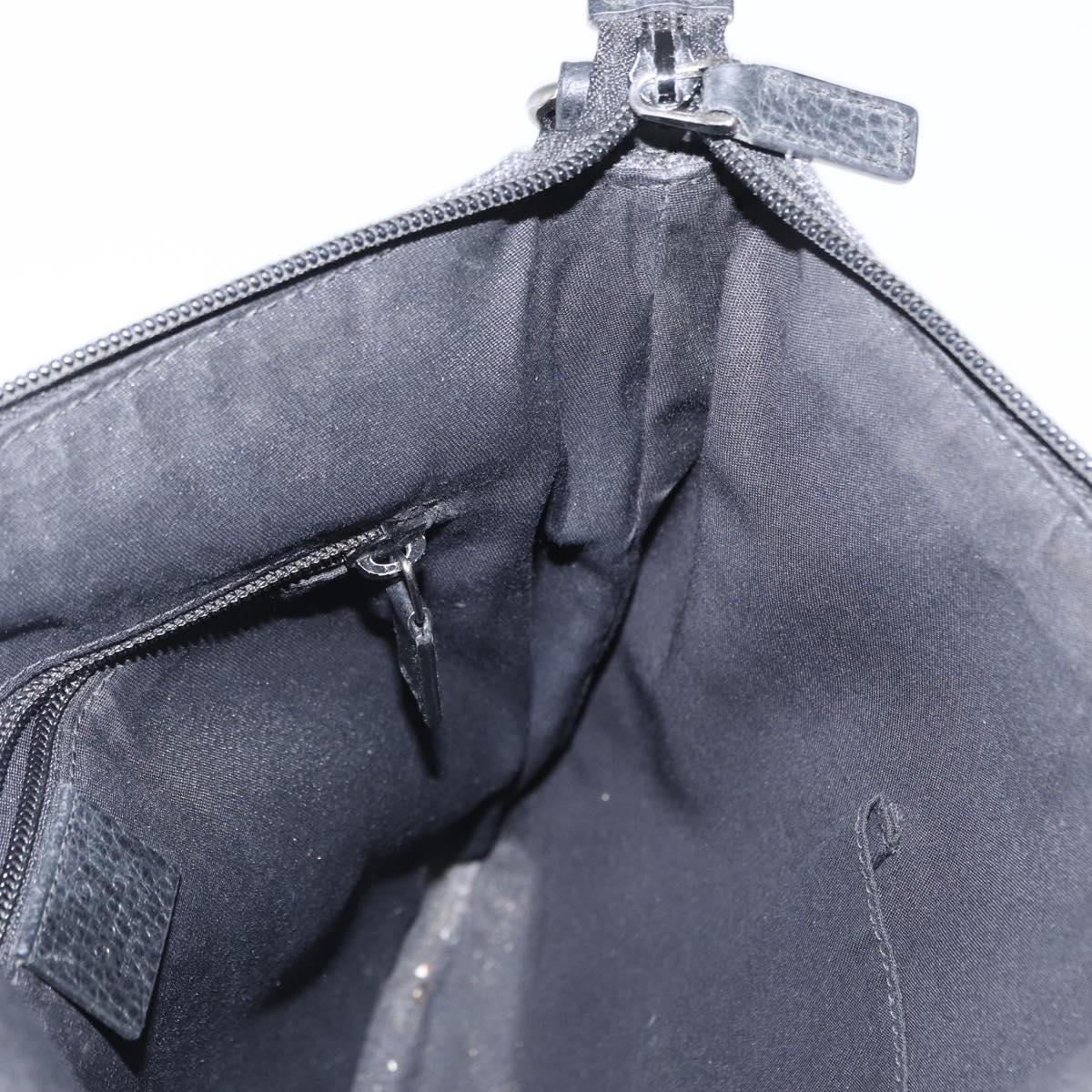 GUCCI GG Canvas Shoulder Bag Black Silver 374414 Auth 156793