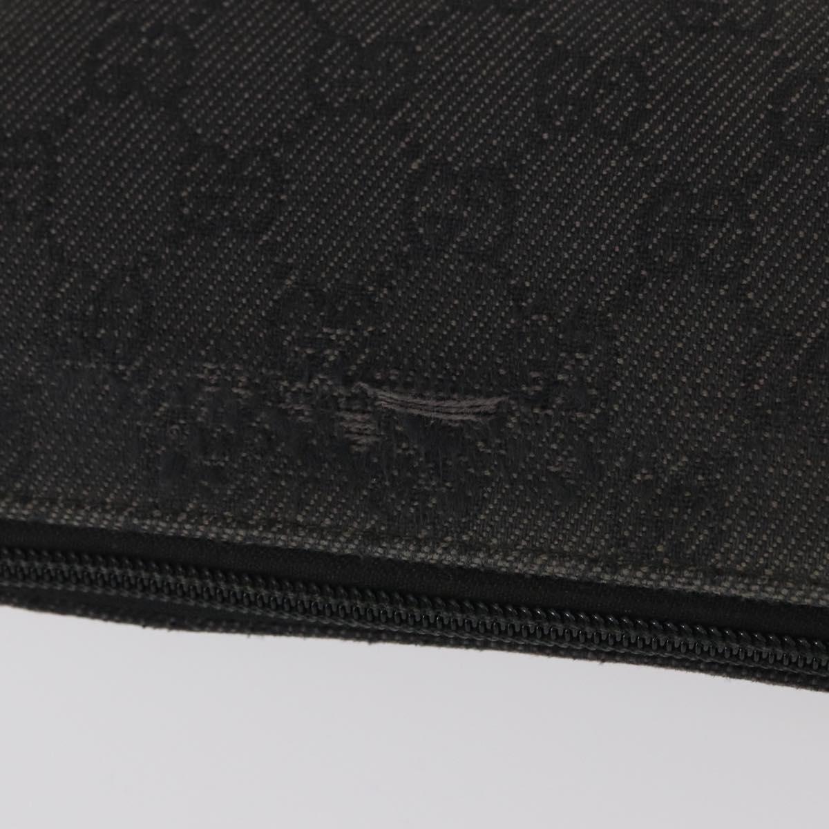 GUCCI GG Canvas Shoulder Bag Black Silver 374414 Auth 156793