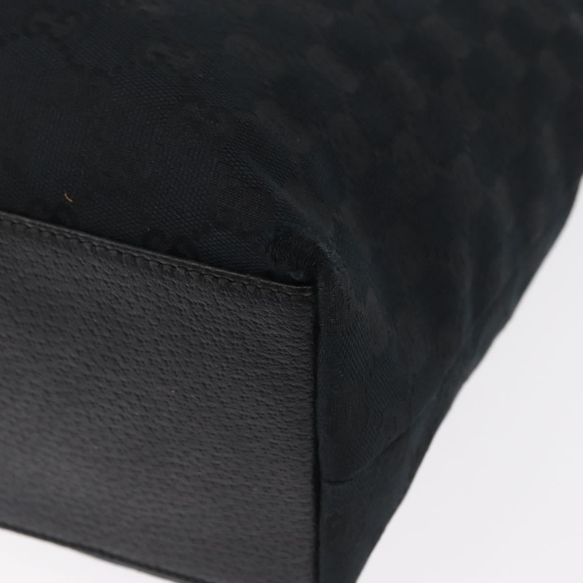 GUCCI GG Canvas Tote Bag Black Gold 153009 Auth 156794