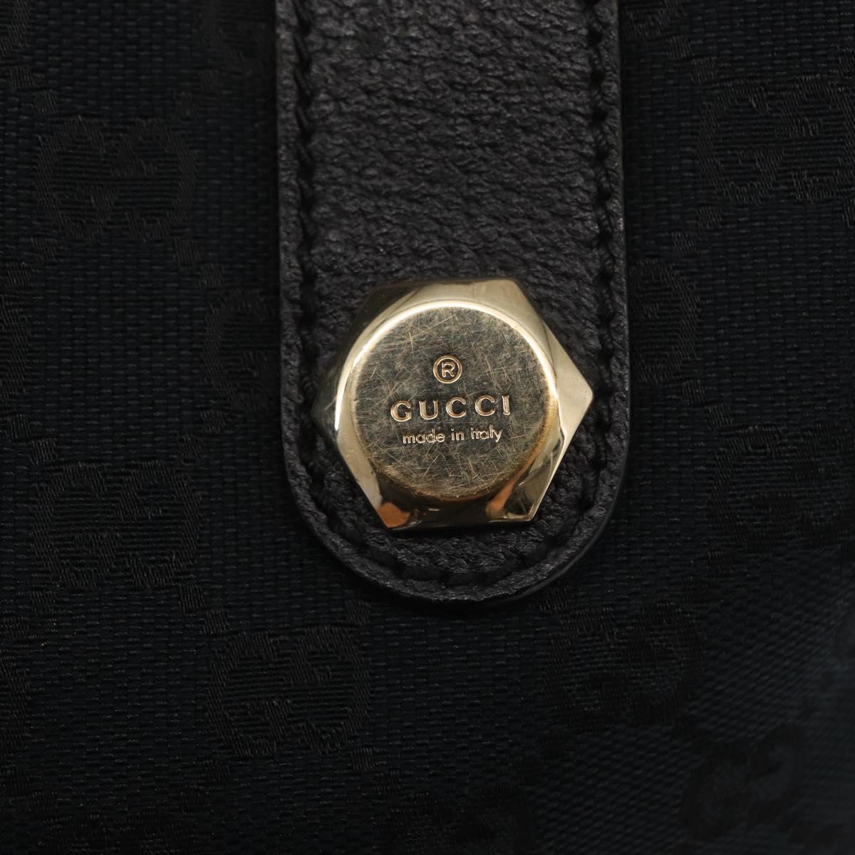GUCCI GG Canvas Tote Bag Black Gold 153009 Auth 156794
