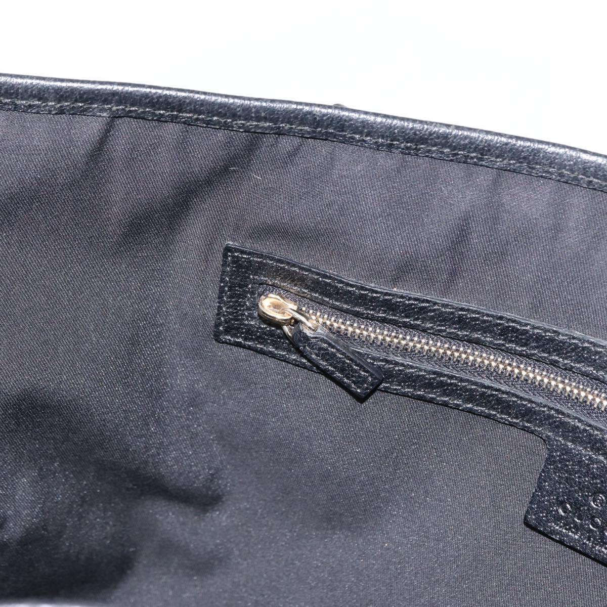 GUCCI GG Canvas Tote Bag Black Gold 153009 Auth 156794