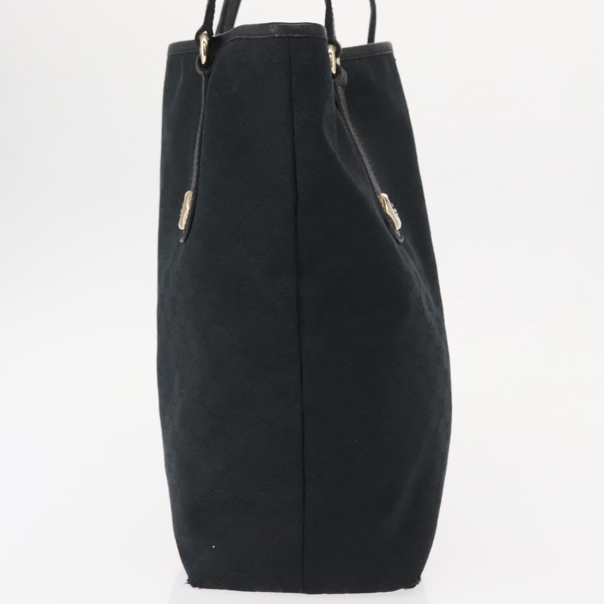 GUCCI GG Canvas Tote Bag Black Gold 153009 Auth 156794