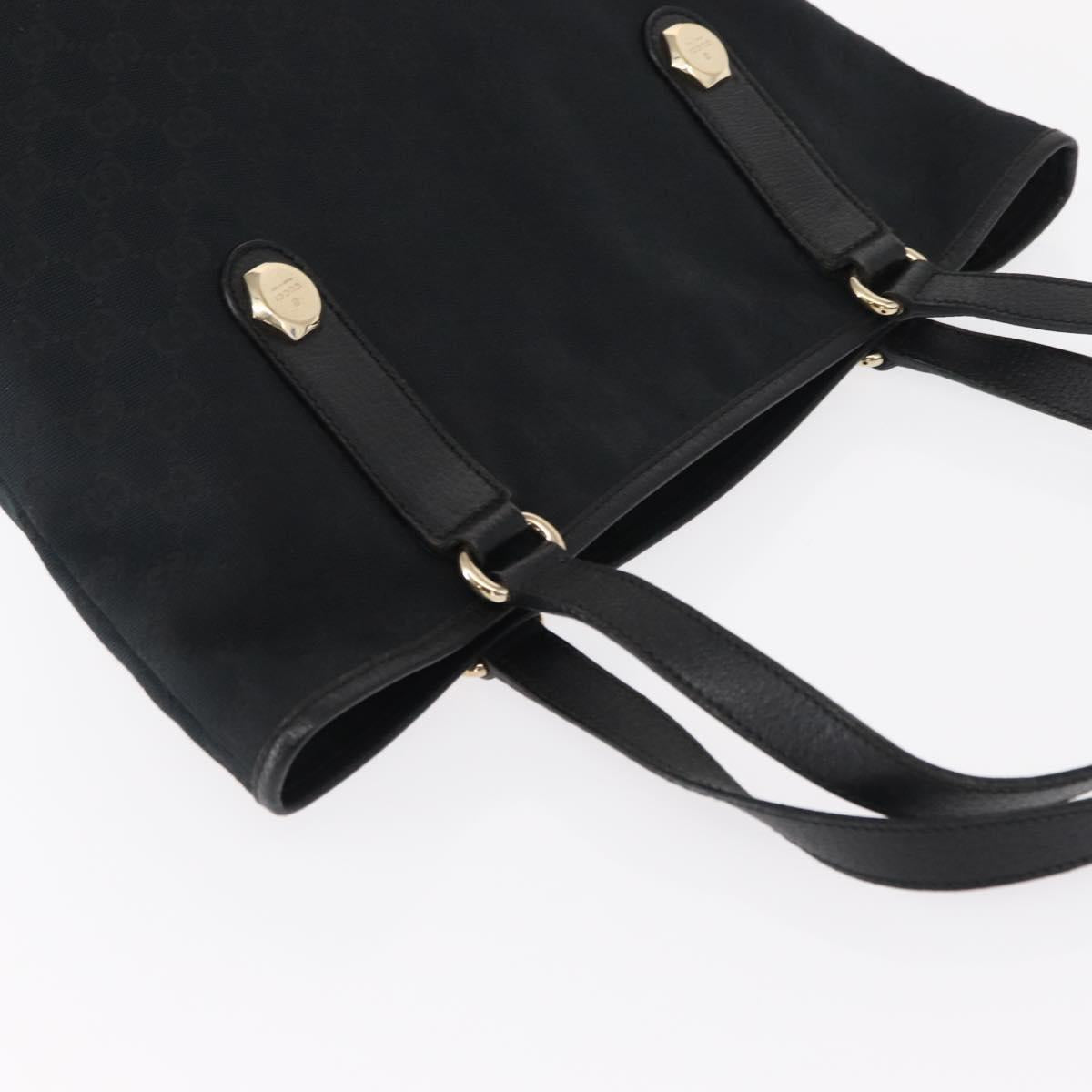 GUCCI GG Canvas Tote Bag Black Gold 153009 Auth 156794