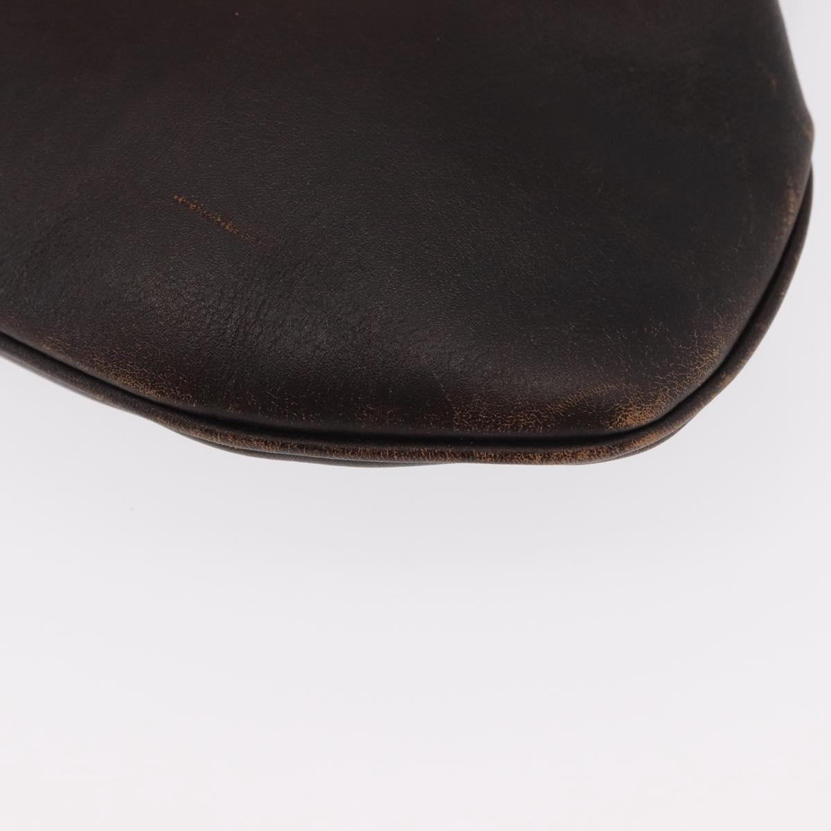 GUCCI Shoulder Bag Leather Brown 105374 Auth 156795
