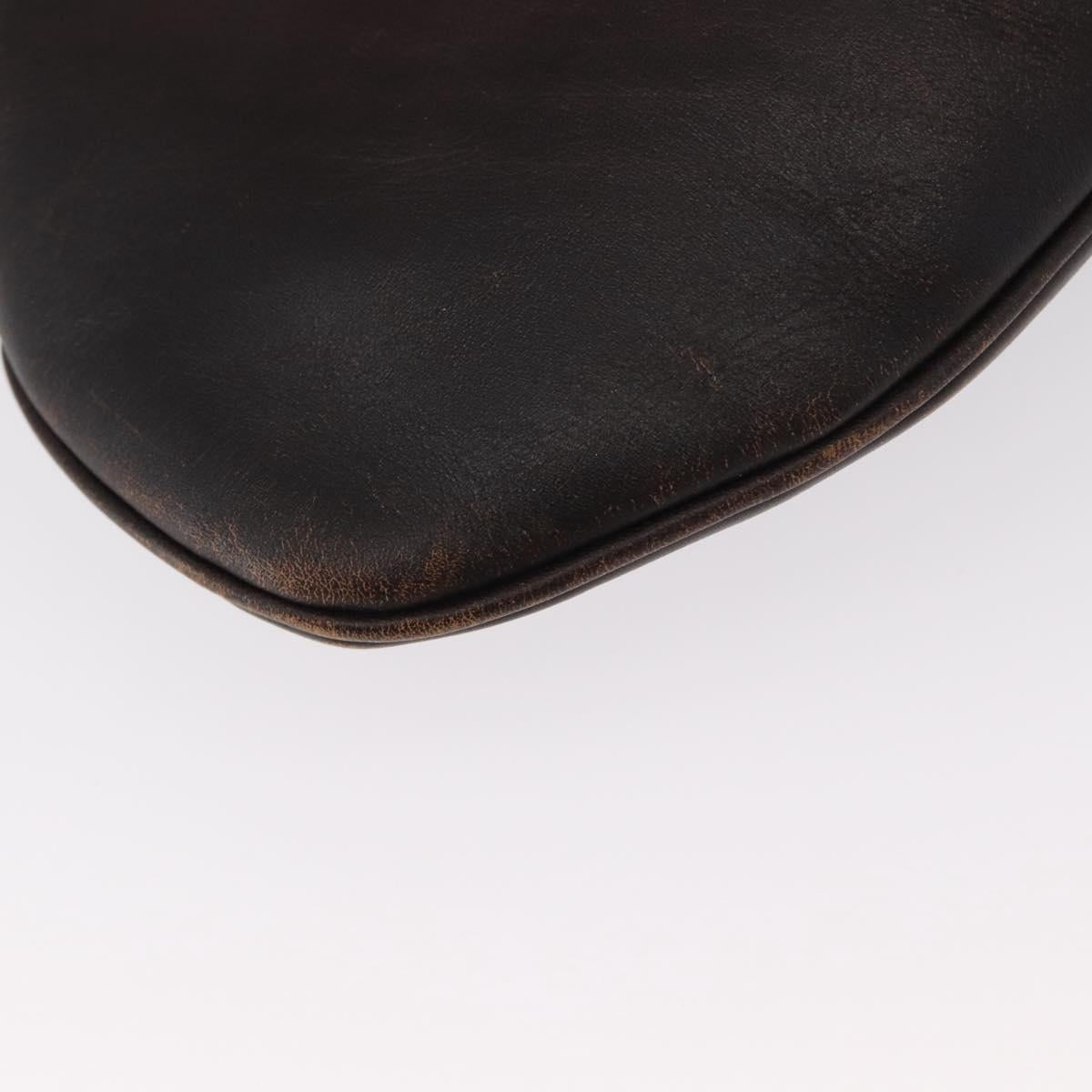 GUCCI Shoulder Bag Leather Brown 105374 Auth 156795