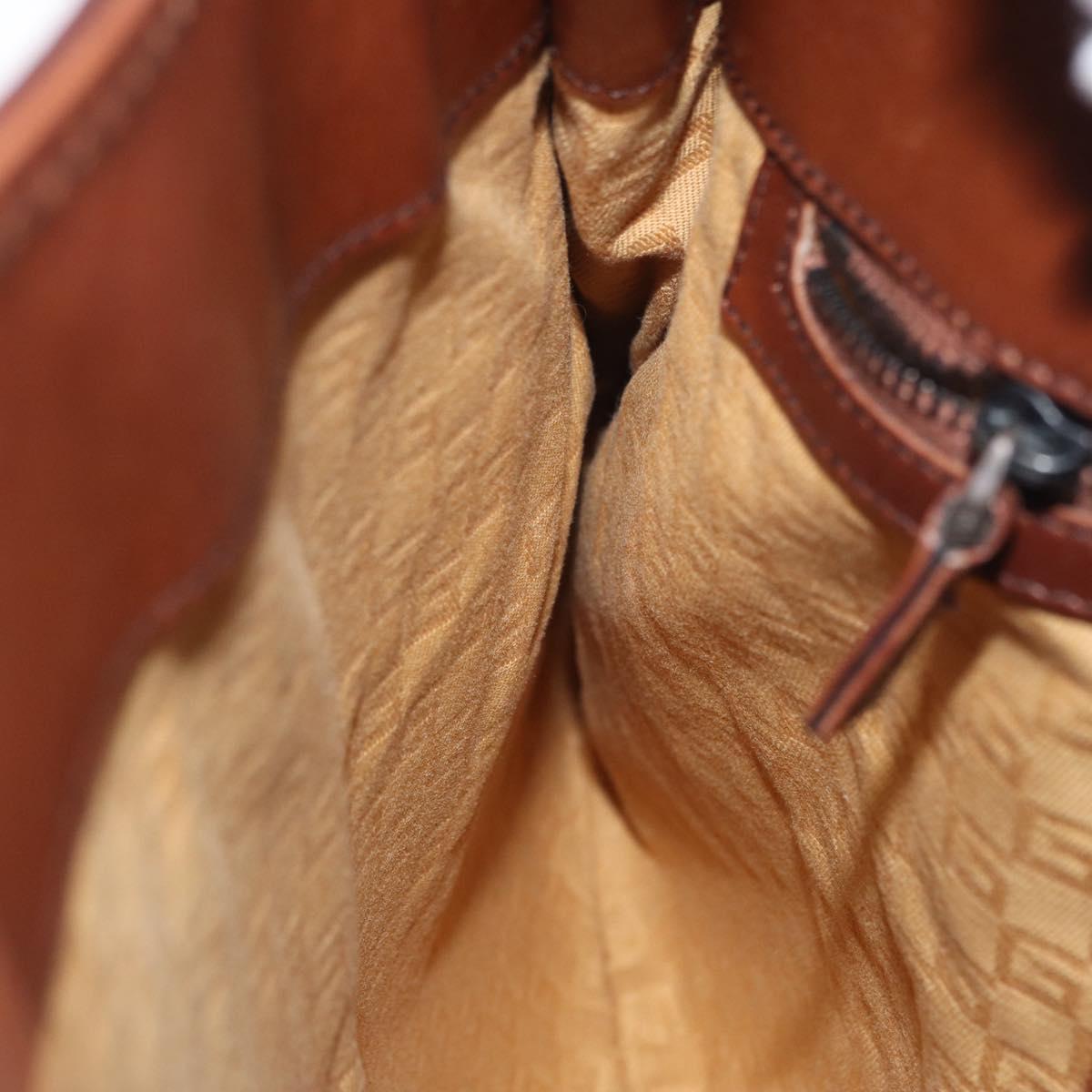 GUCCI Shoulder Bag Leather Brown 105374 Auth 156795