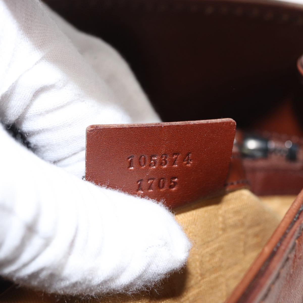 GUCCI Shoulder Bag Leather Brown 105374 Auth 156795
