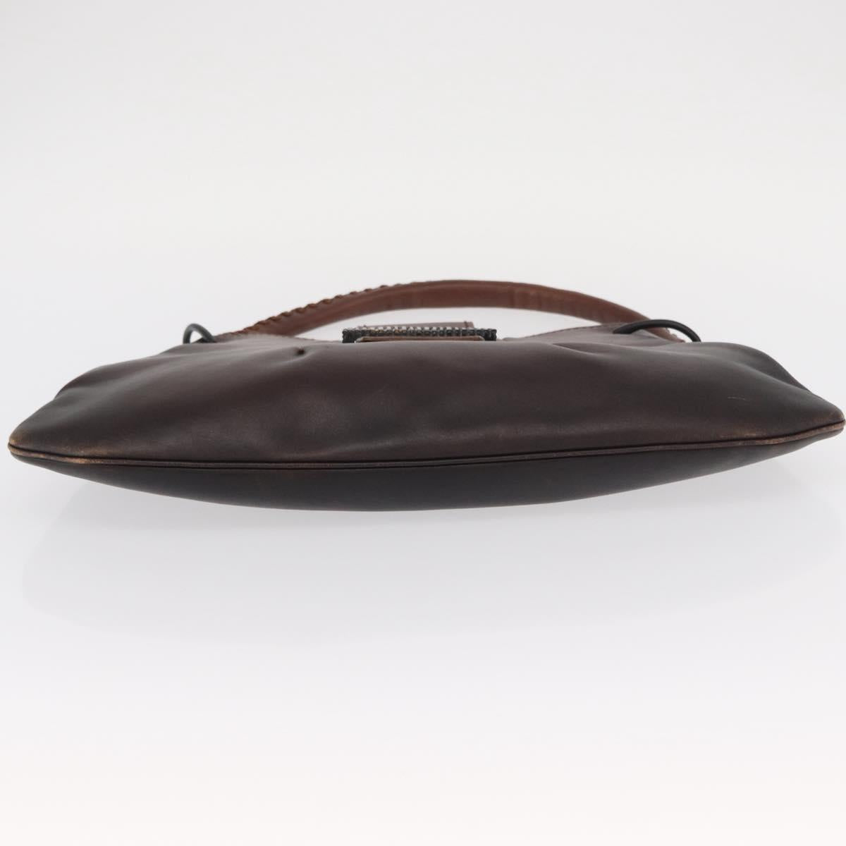 GUCCI Shoulder Bag Leather Brown 105374 Auth 156795