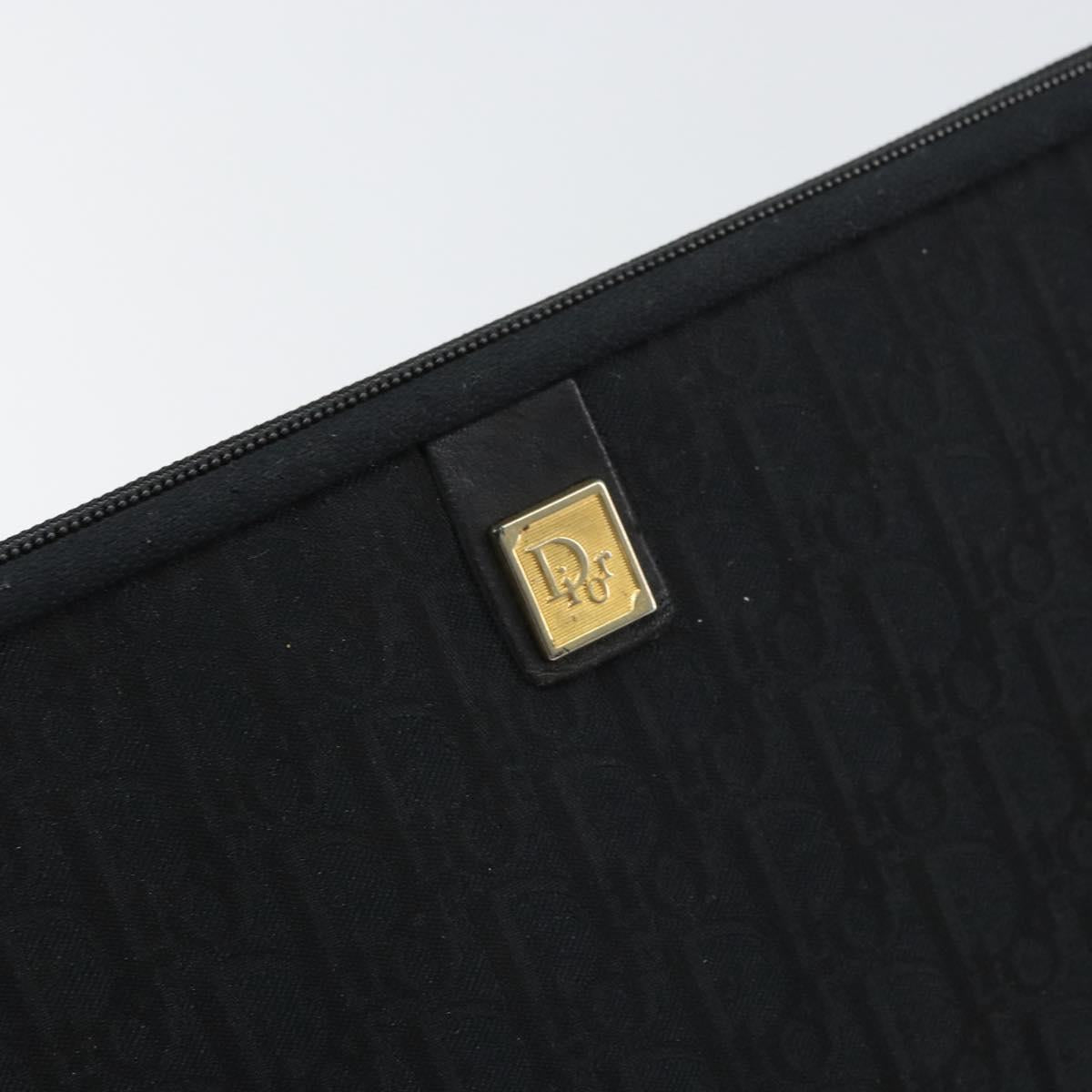 Christian Dior Trotter Canvas Clutch Bag Black Auth 156801