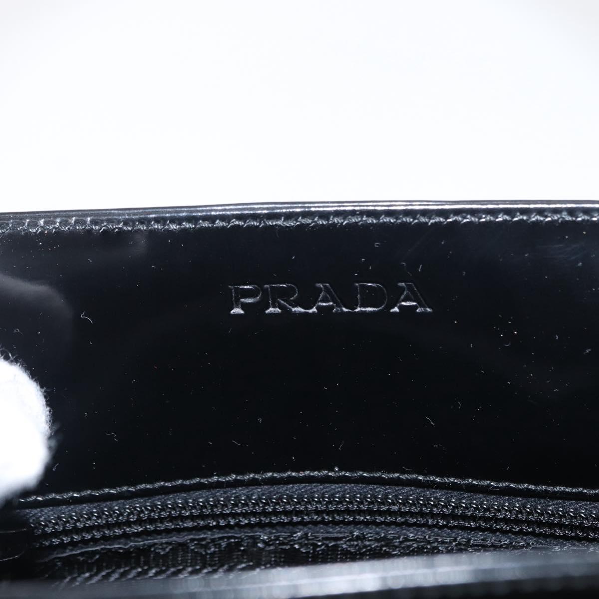 PRADA Hand Bag Enamel Black Auth 156803