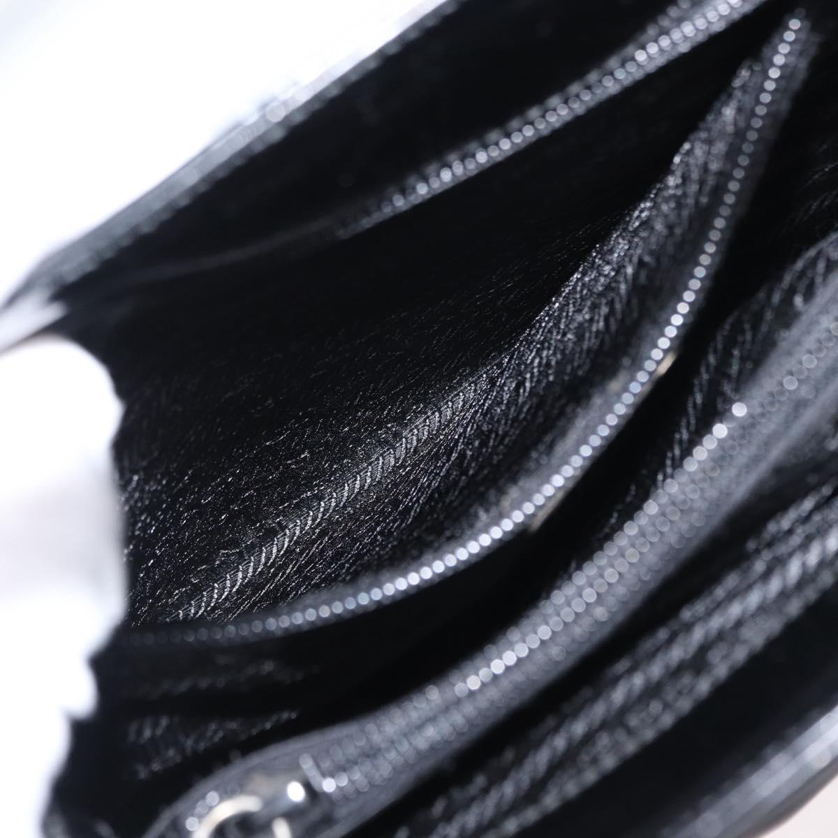 PRADA Hand Bag Enamel Black Auth 156803