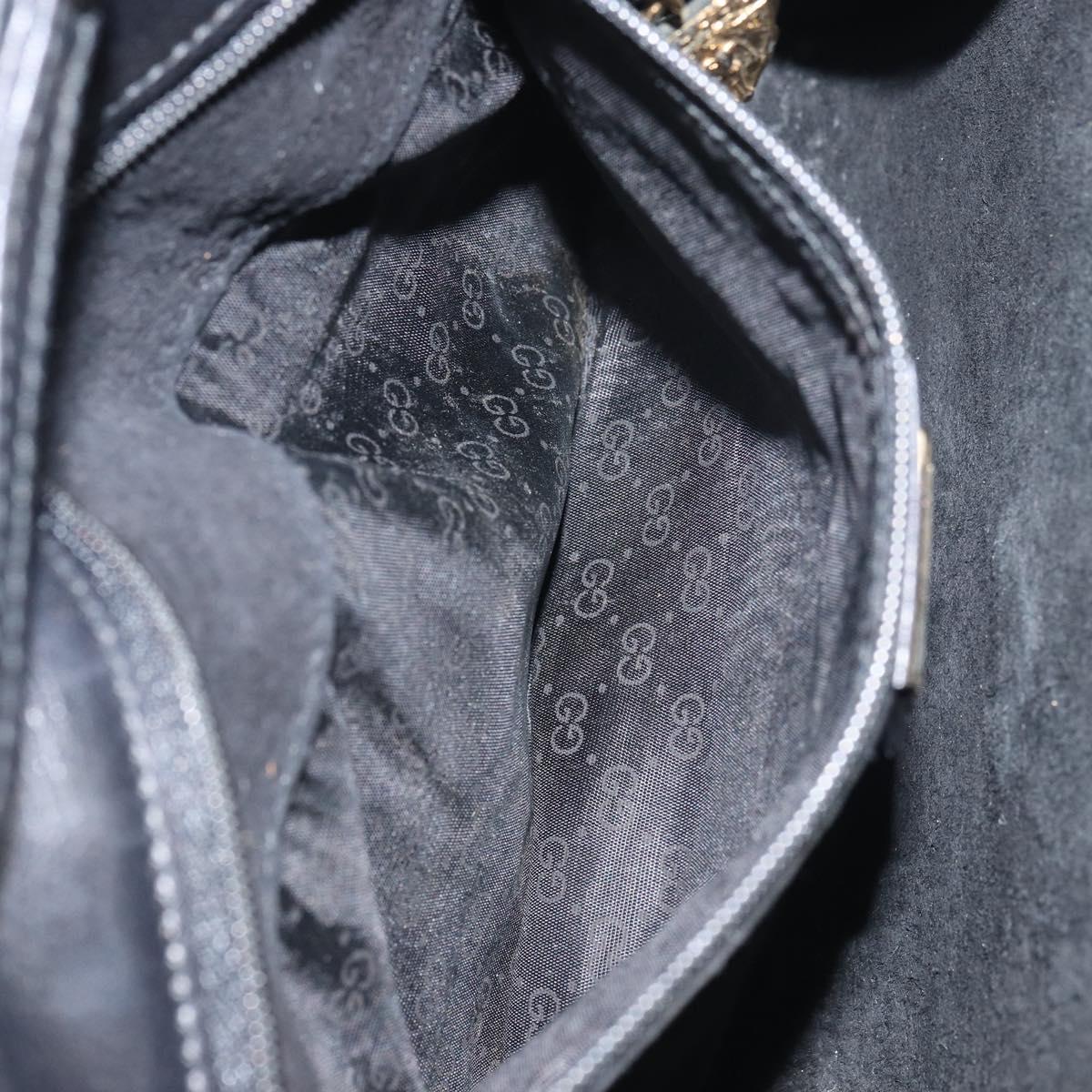 GUCCI Shoulder Bag Leather Black Gold 004 25 0240 Auth 156804