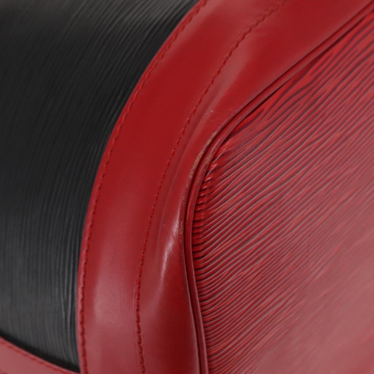 LOUIS VUITTON Epi Noe Shoulder Bag Bicolor Black Red M44017 LV Auth 156812