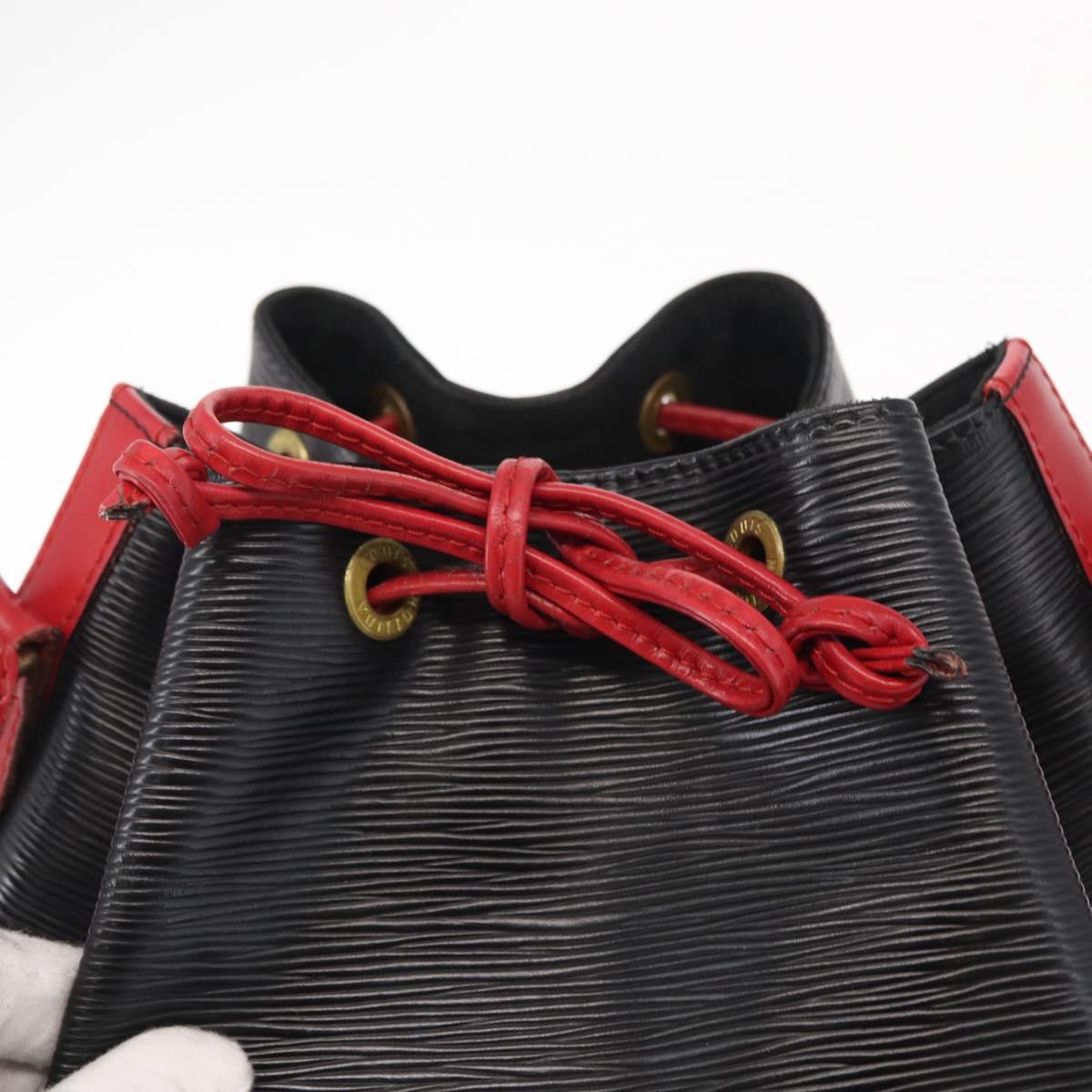 LOUIS VUITTON Epi Noe Shoulder Bag Bicolor Black Red M44017 LV Auth 156812