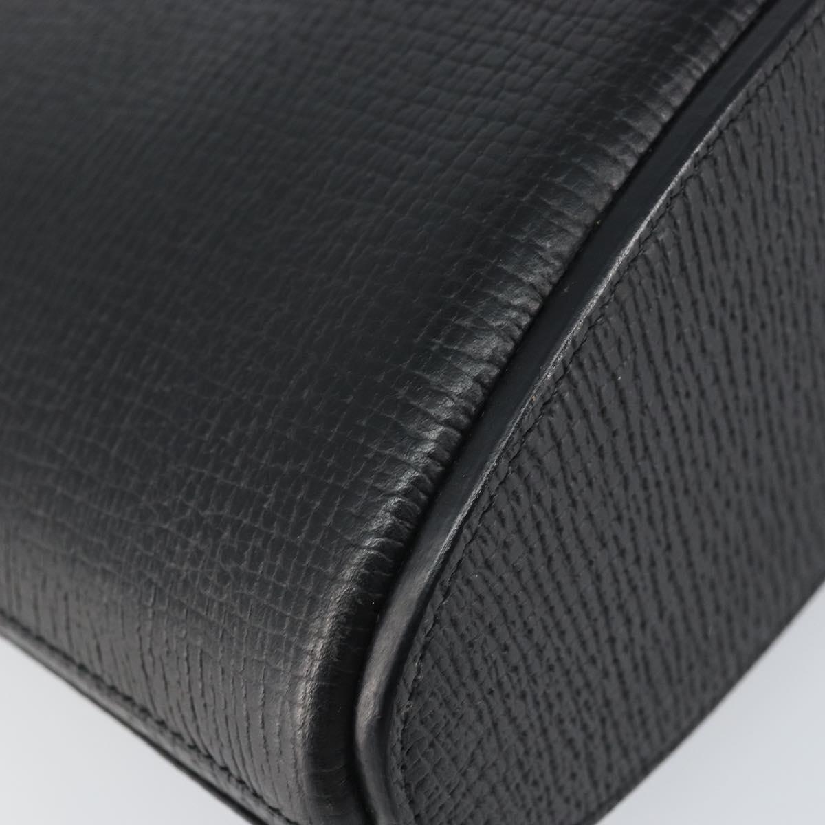 LOEWE Hand Bag Leather 2way Black Silver Auth 156814
