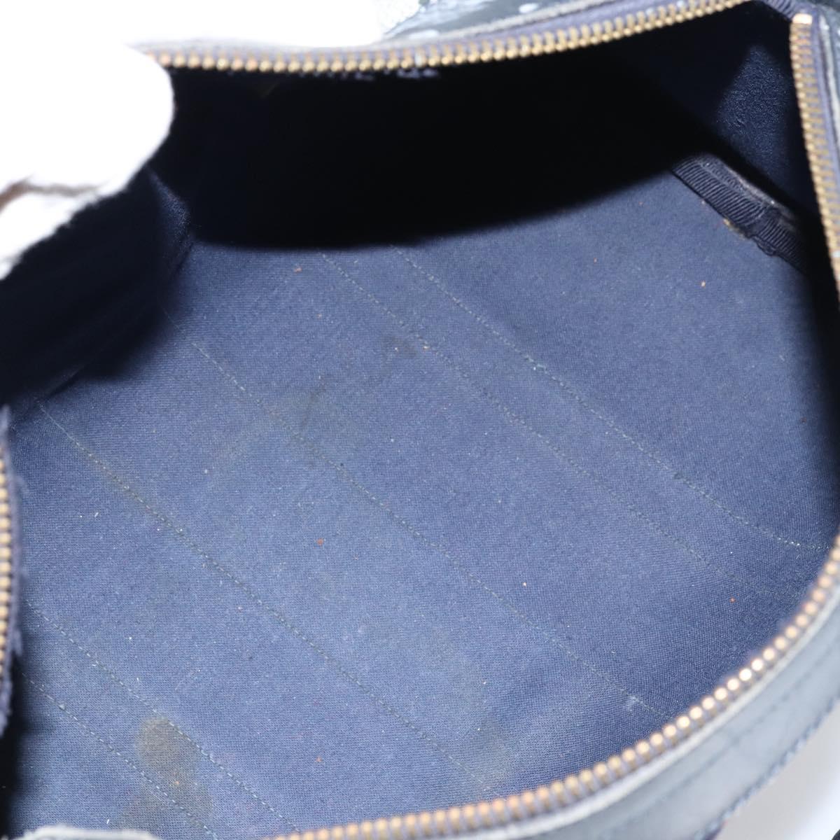 GUCCI GG Supreme Sherry Line Boston Bag PVC Navy Gold Auth 156820