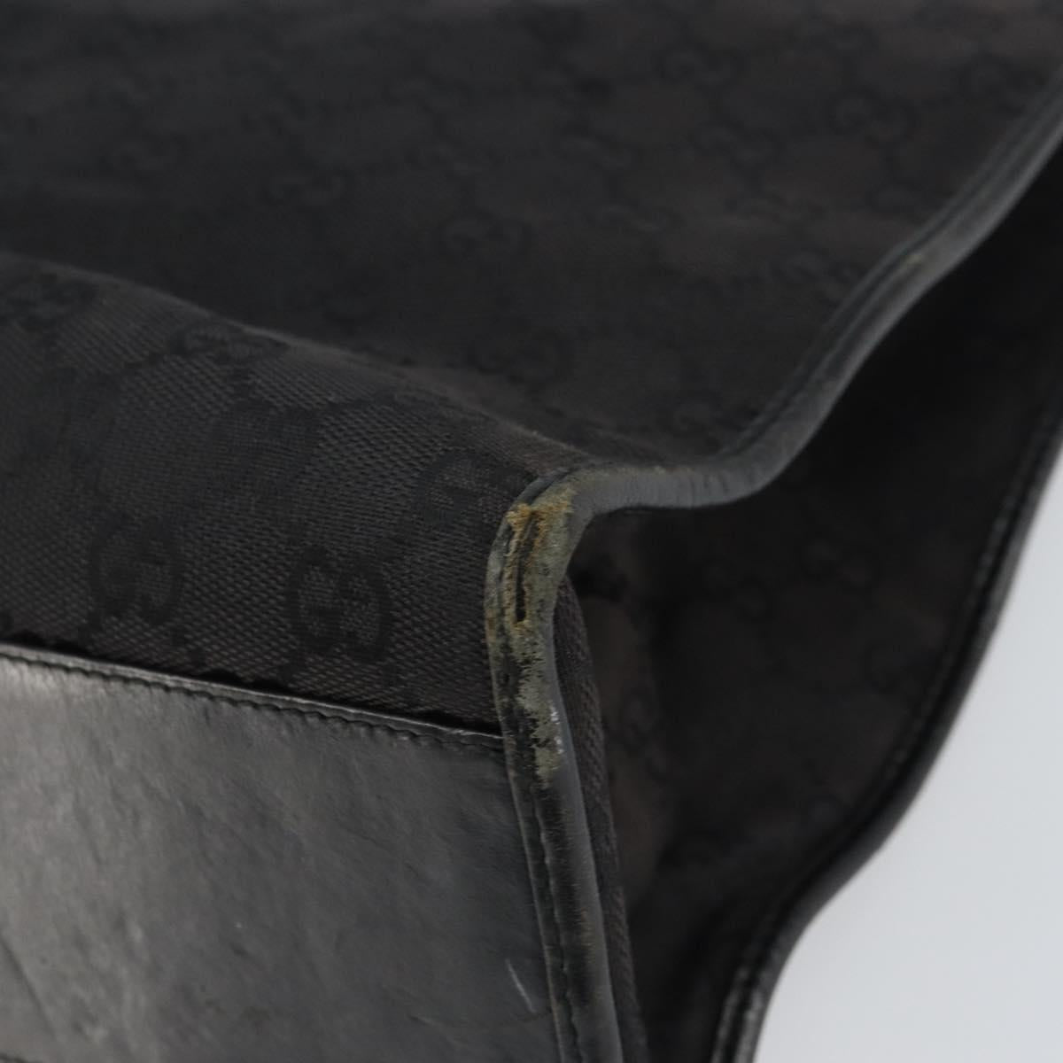 GUCCI GG Canvas Jackie Tote Bag Black Silver 002 1074 2123 Auth 156822