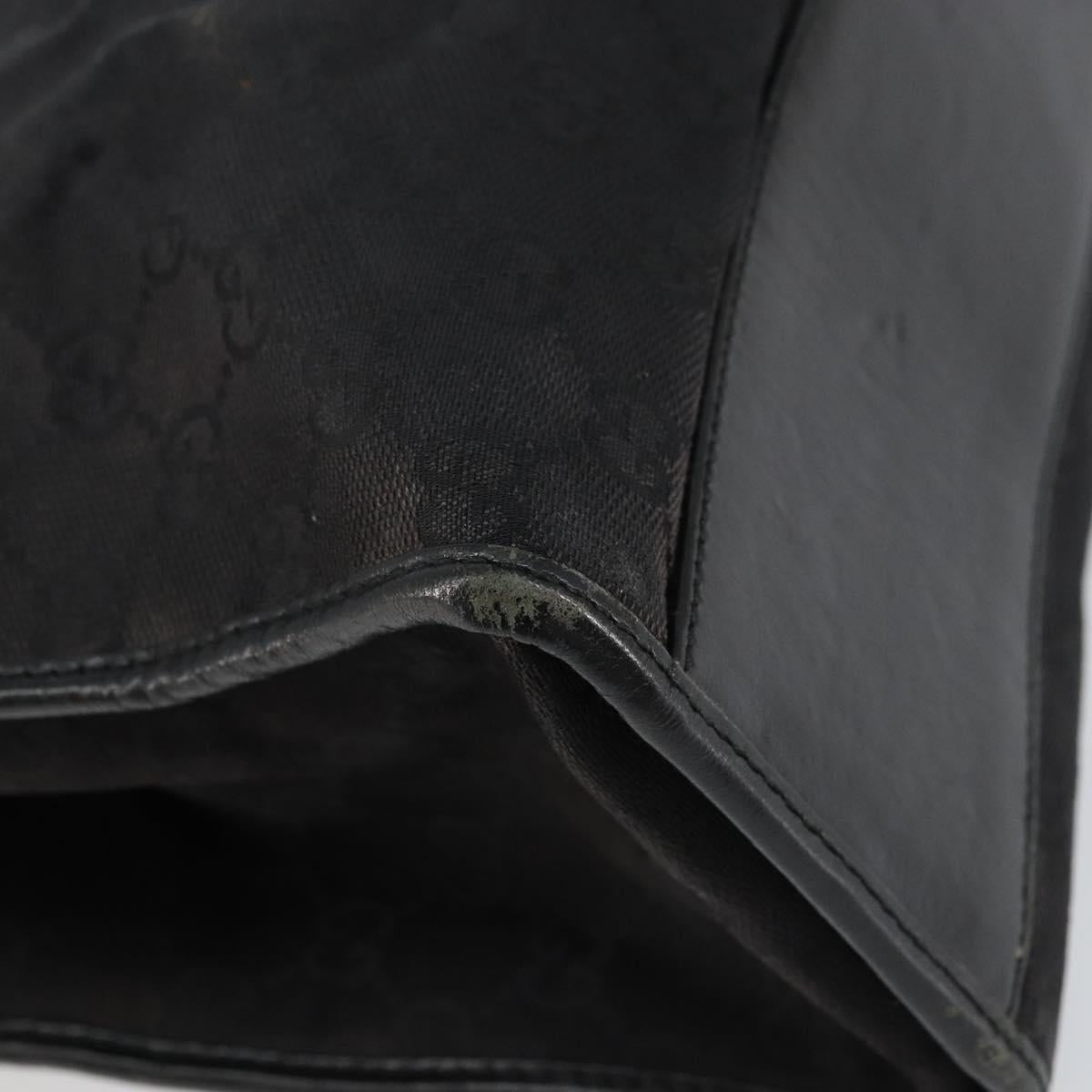 GUCCI GG Canvas Jackie Tote Bag Black Silver 002 1074 2123 Auth 156822