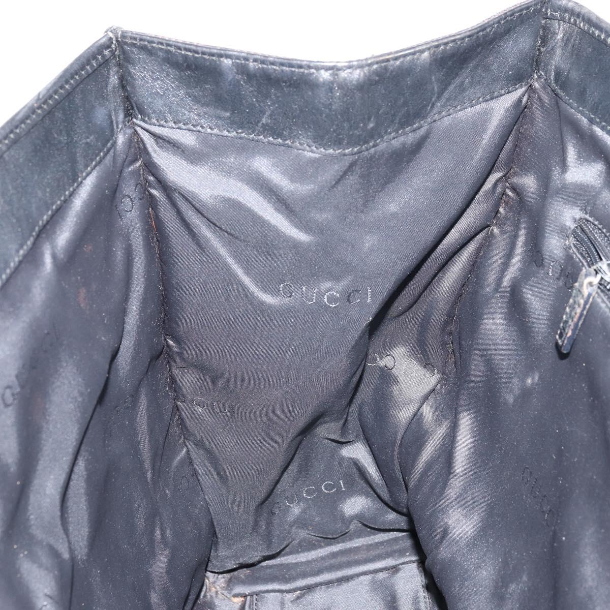 GUCCI GG Canvas Jackie Tote Bag Black Silver 002 1074 2123 Auth 156822