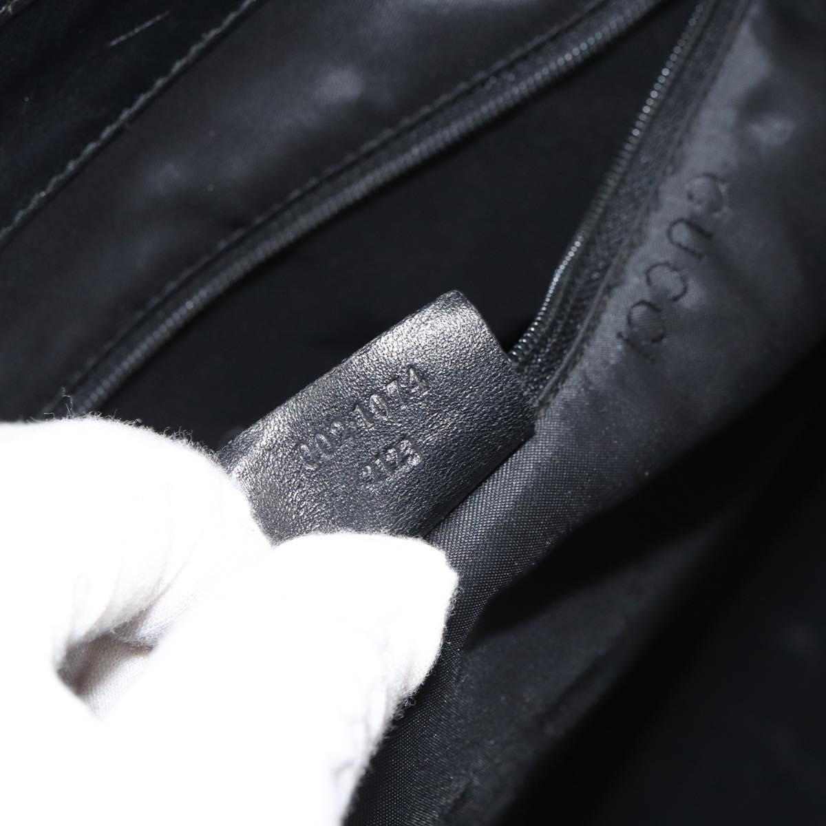 GUCCI GG Canvas Jackie Tote Bag Black Silver 002 1074 2123 Auth 156822