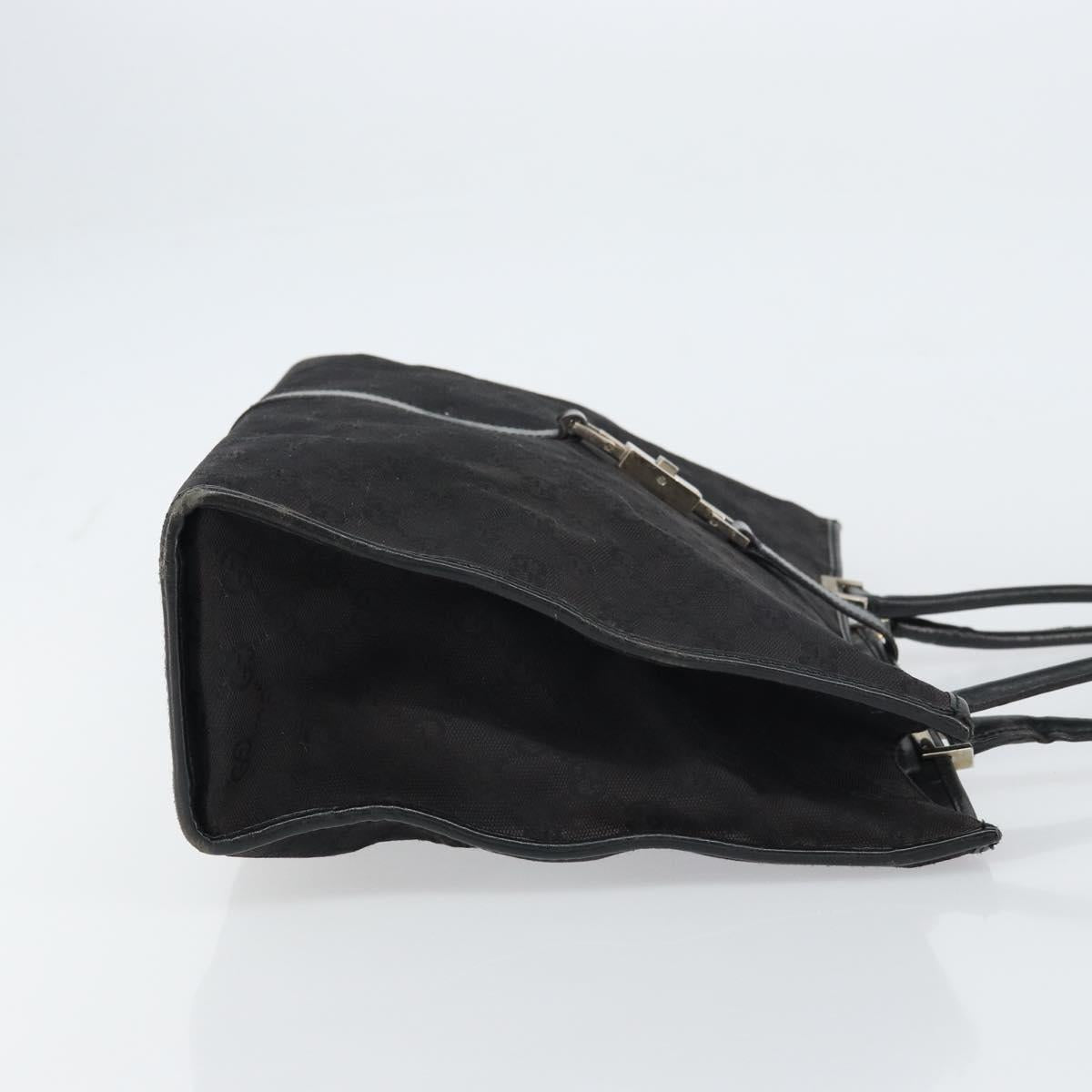 GUCCI GG Canvas Jackie Tote Bag Black Silver 002 1074 2123 Auth 156822