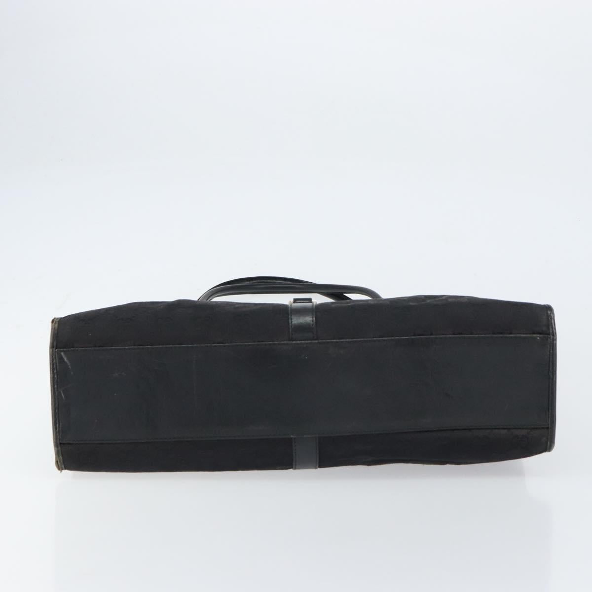 GUCCI GG Canvas Jackie Tote Bag Black Silver 002 1074 2123 Auth 156822