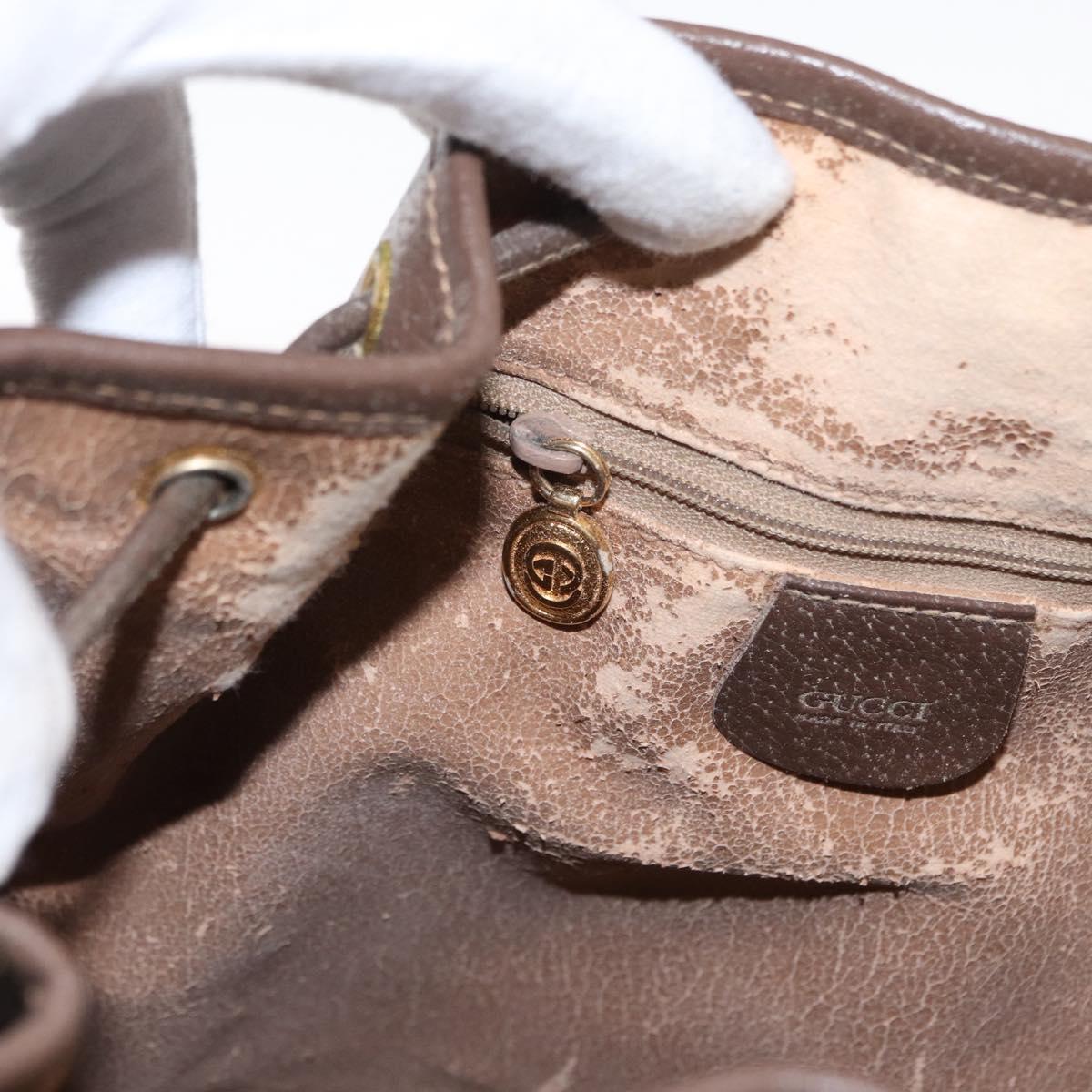 GUCCI GG Supreme Shoulder Bag PVC Beige Gold Auth 156825