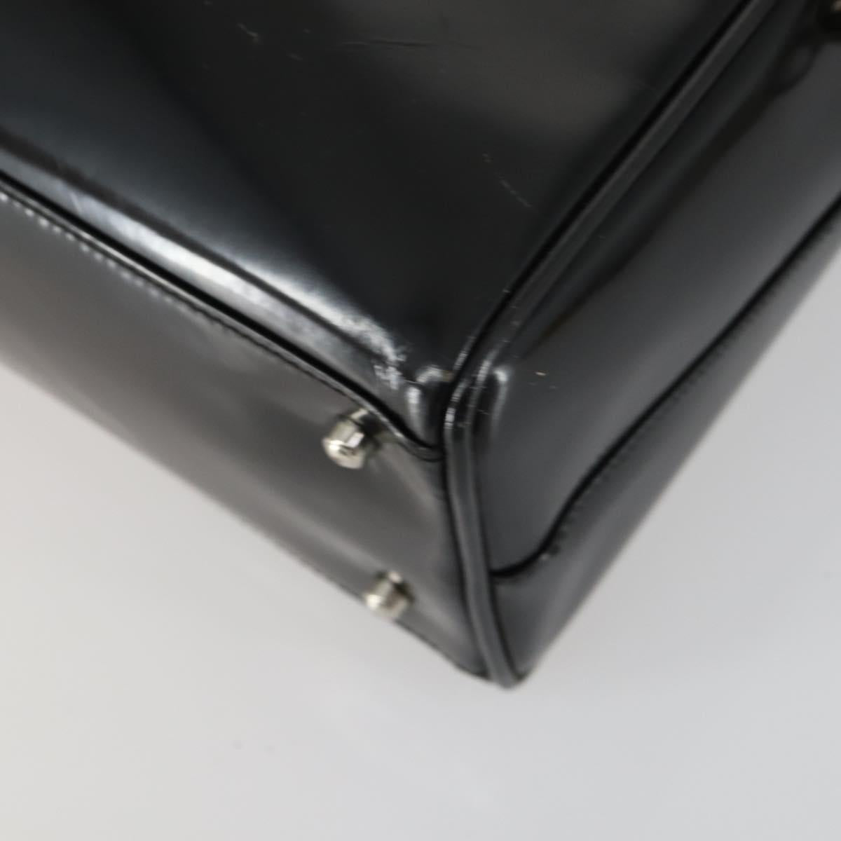 GUCCI Soho Hand Bag Enamel 2way Black Silver 000 1274 0505 Auth 156826