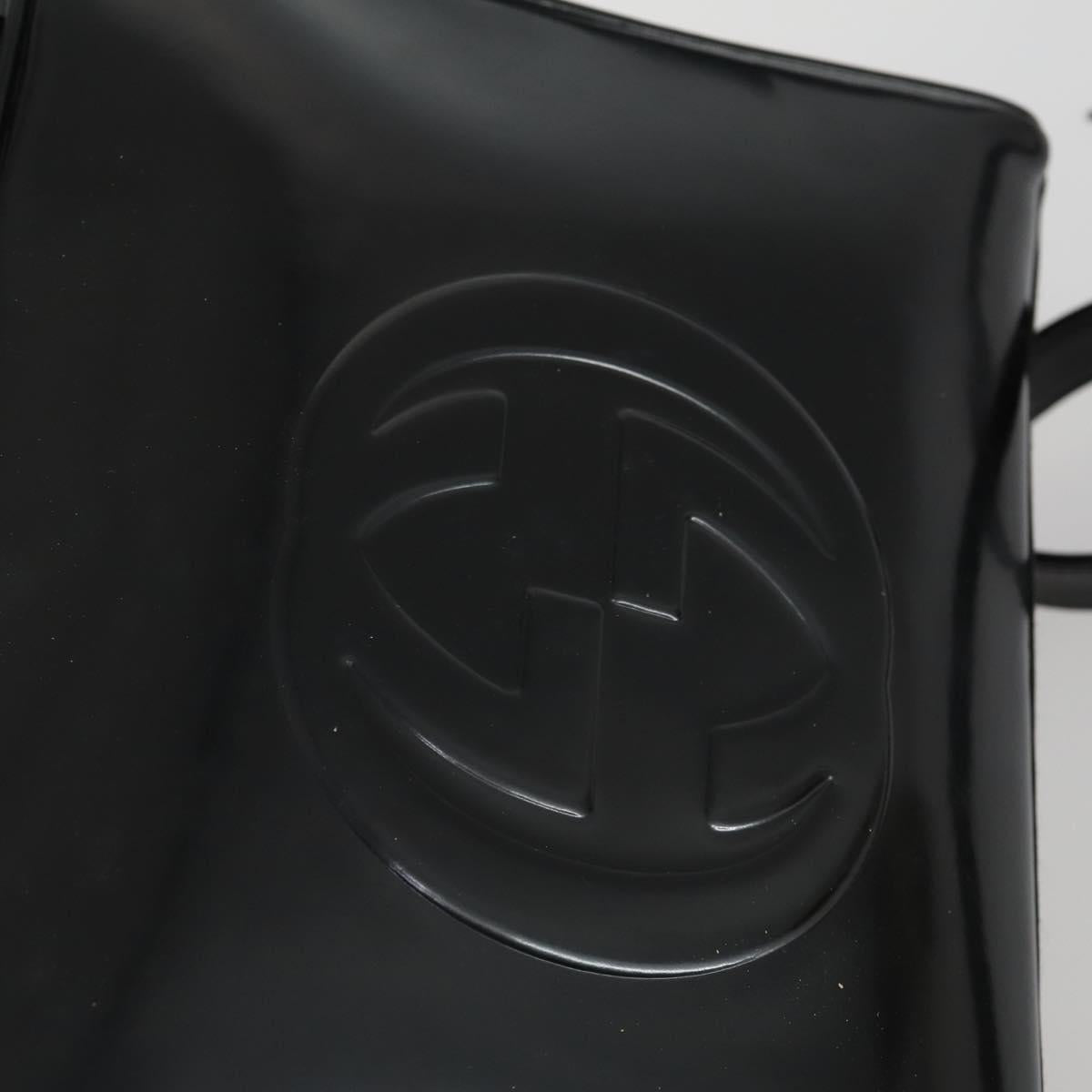 GUCCI Soho Hand Bag Enamel 2way Black Silver 000 1274 0505 Auth 156826