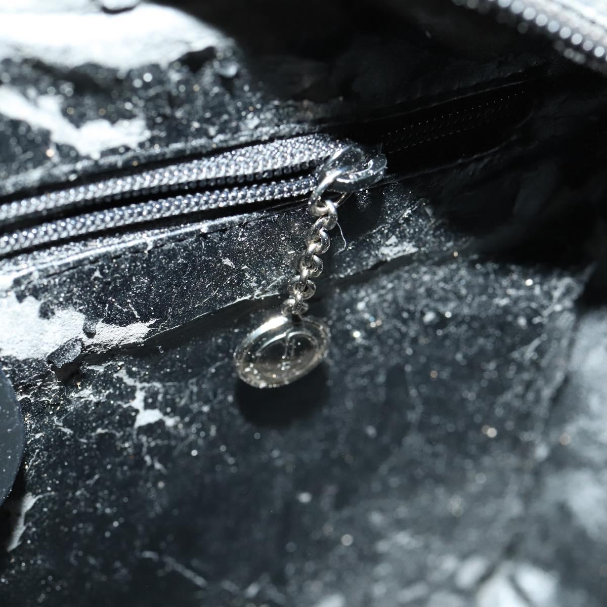 GUCCI Soho Hand Bag Enamel 2way Black Silver 000 1274 0505 Auth 156826