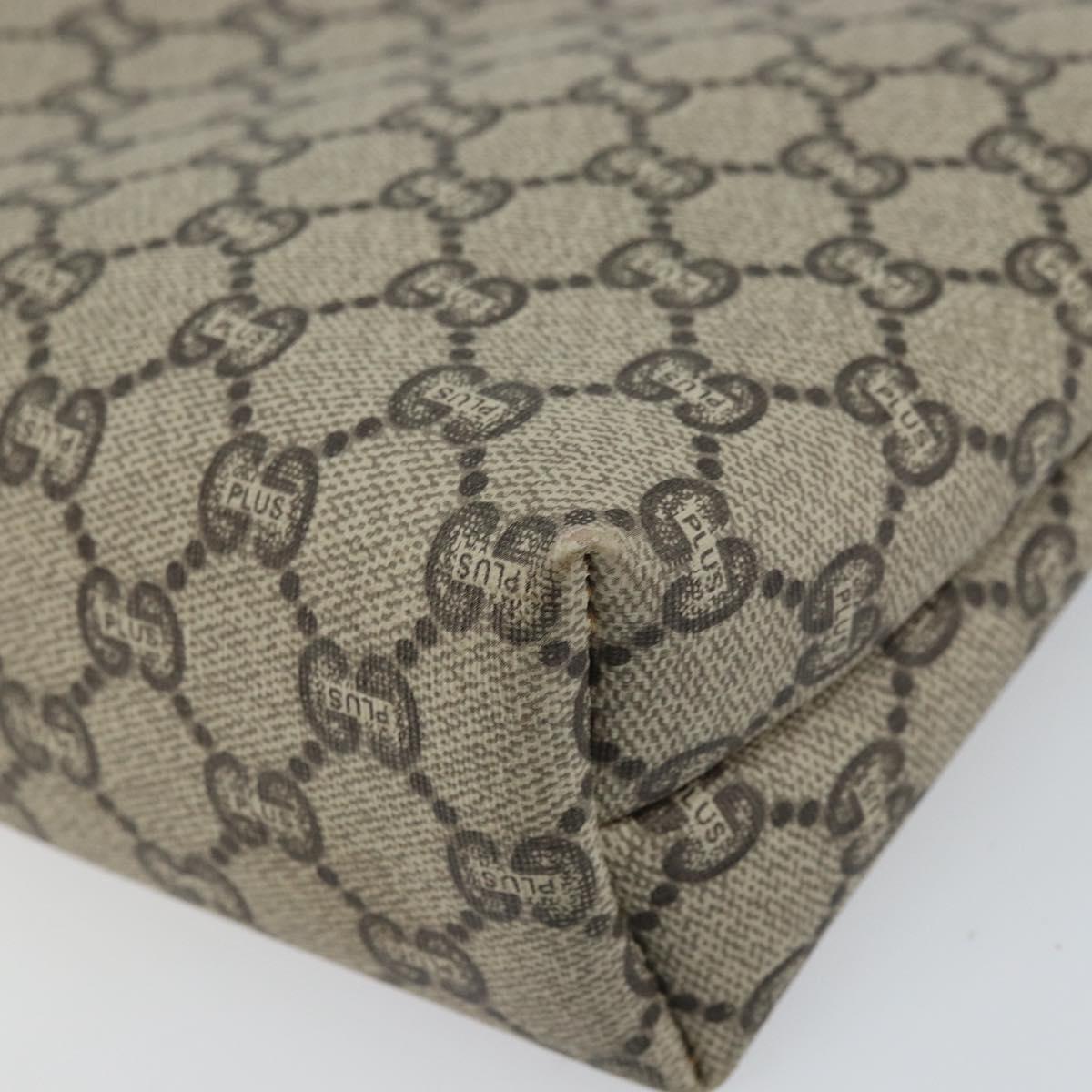 GUCCI GG Plus Supreme Clutch Bag PVC Beige Auth 156830