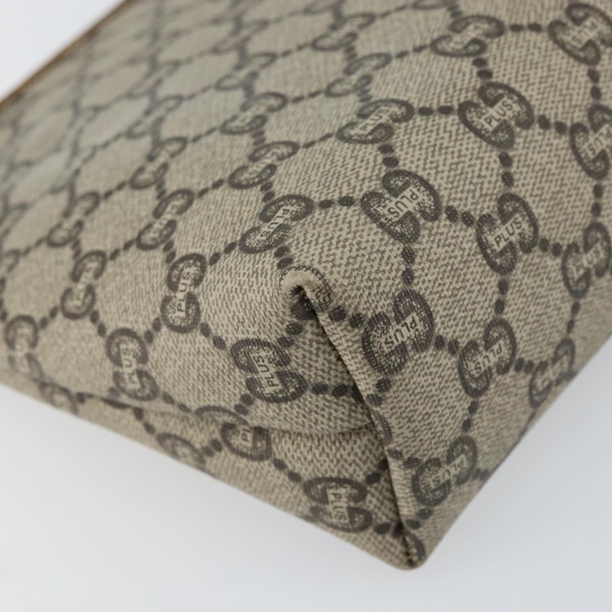 GUCCI GG Plus Supreme Clutch Bag PVC Beige Auth 156830