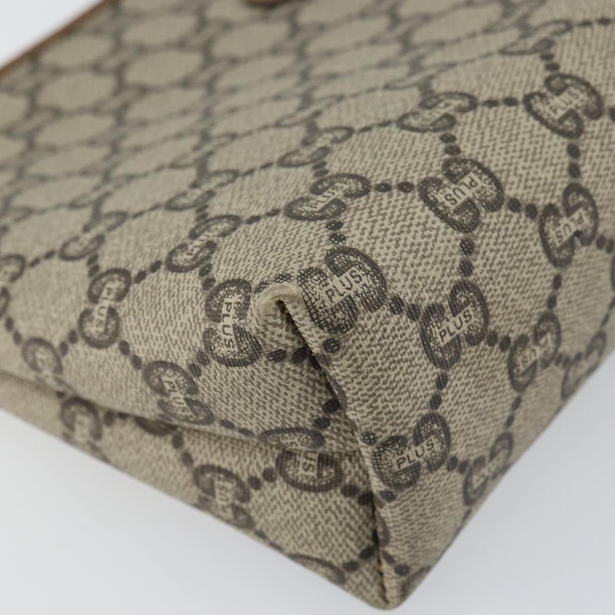 GUCCI GG Plus Supreme Clutch Bag PVC Beige Auth 156830
