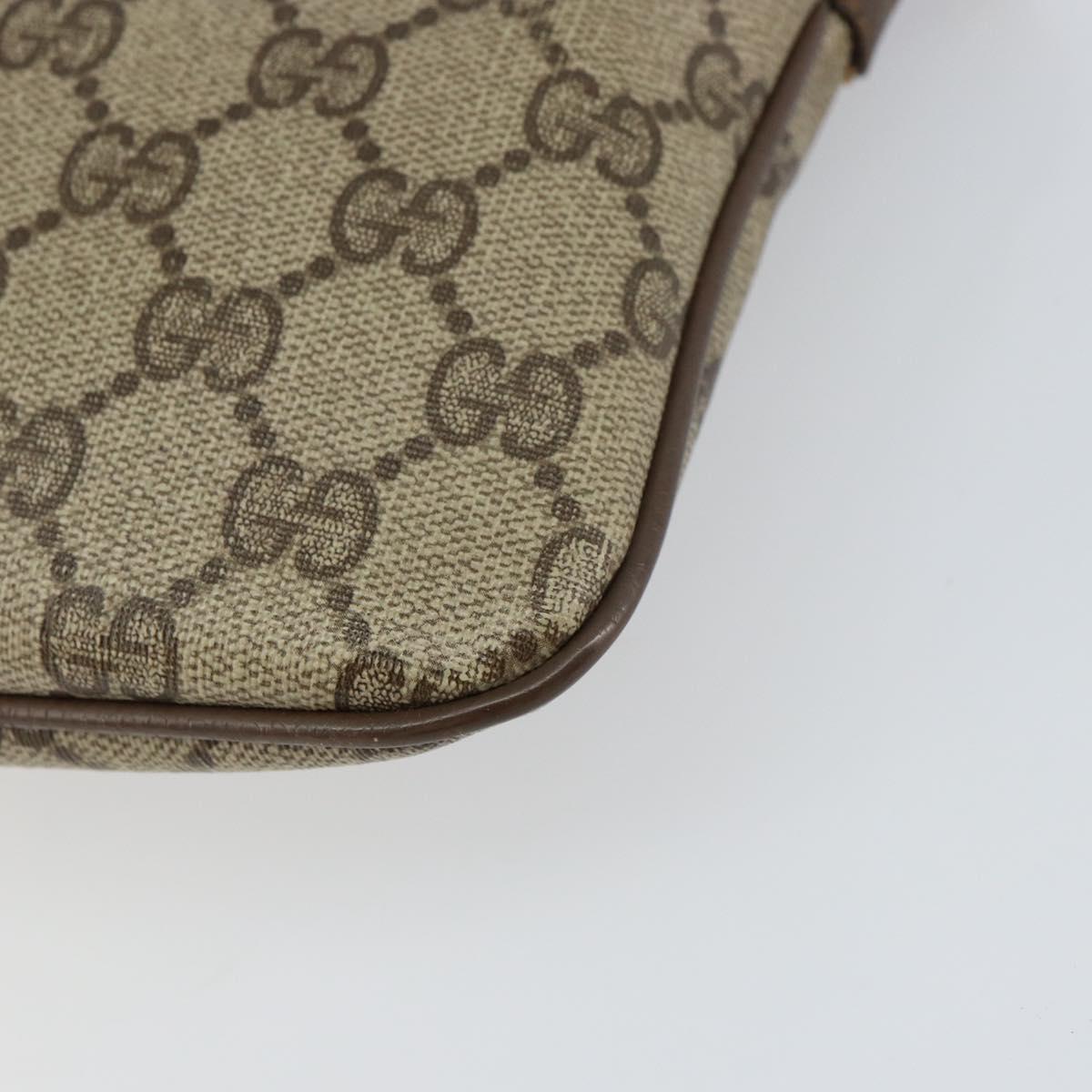 GUCCI GG Supreme Web Sherry Line Bag PVC Beige Gold 904 02 047 Auth 156831