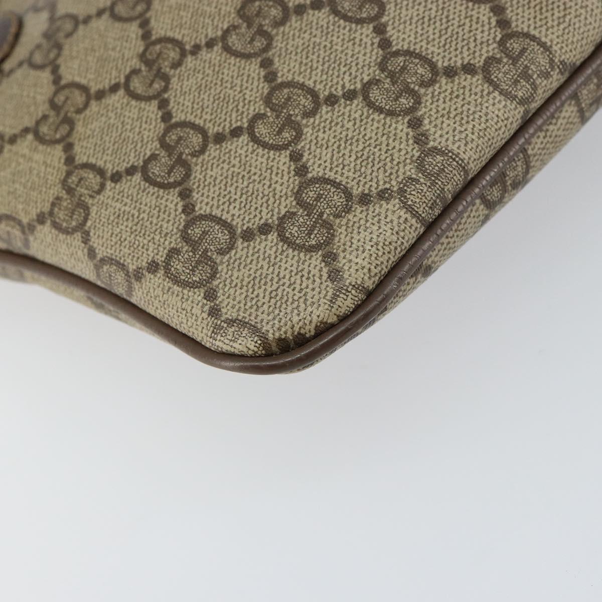 GUCCI GG Supreme Web Sherry Line Bag PVC Beige Gold 904 02 047 Auth 156831